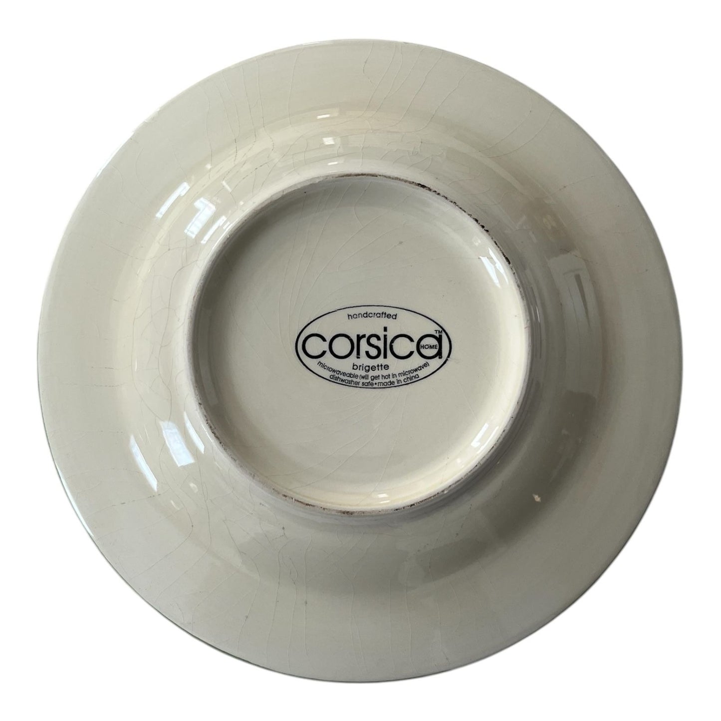 VTG Corsica Home Brigette Handcrafted Rimmed Soup / Pasta Bowls Set of 2