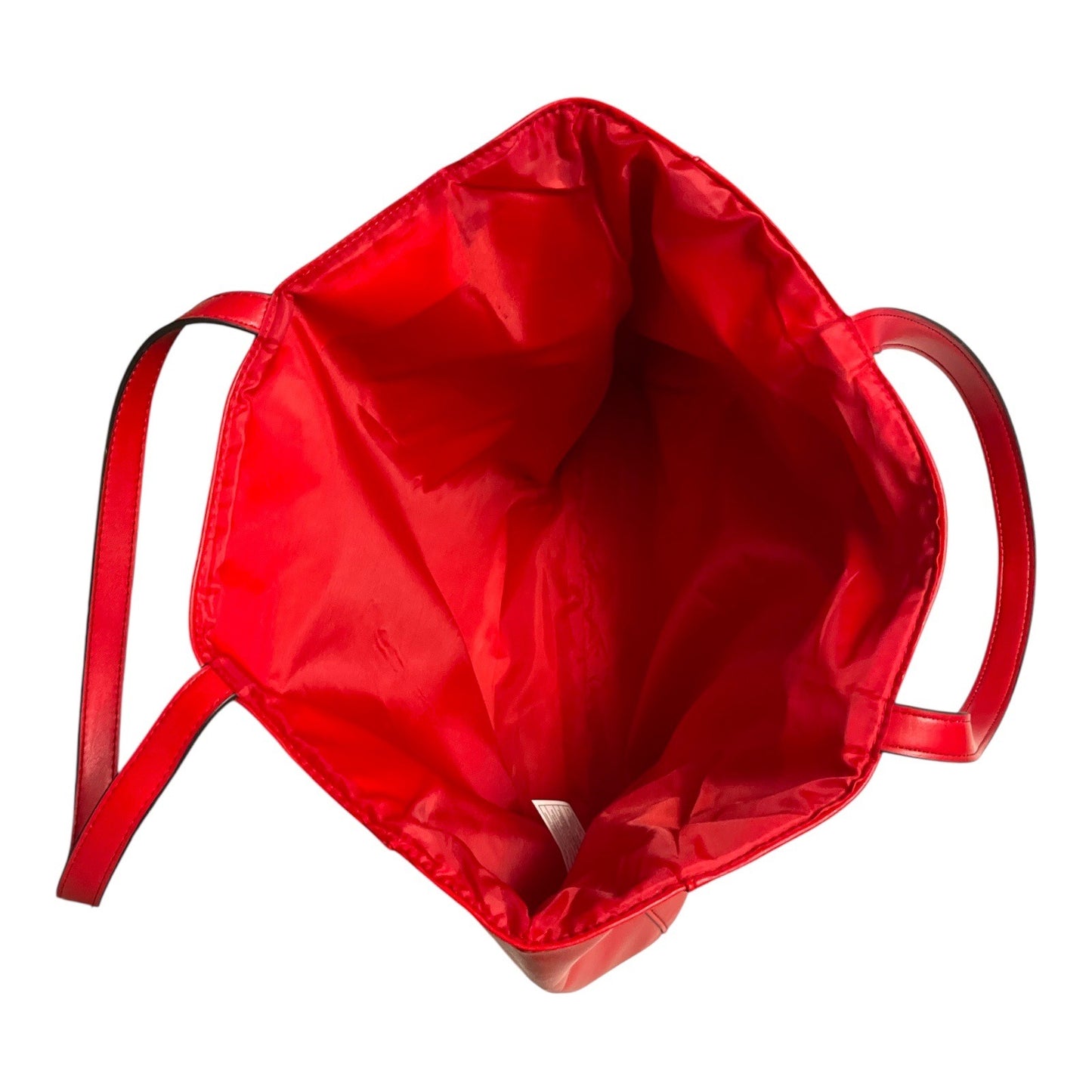 Elizabeth Arden Red Faux Leather Tote Bag – 19x12x4 – Double Handles – 8” Drop – Early 2020s