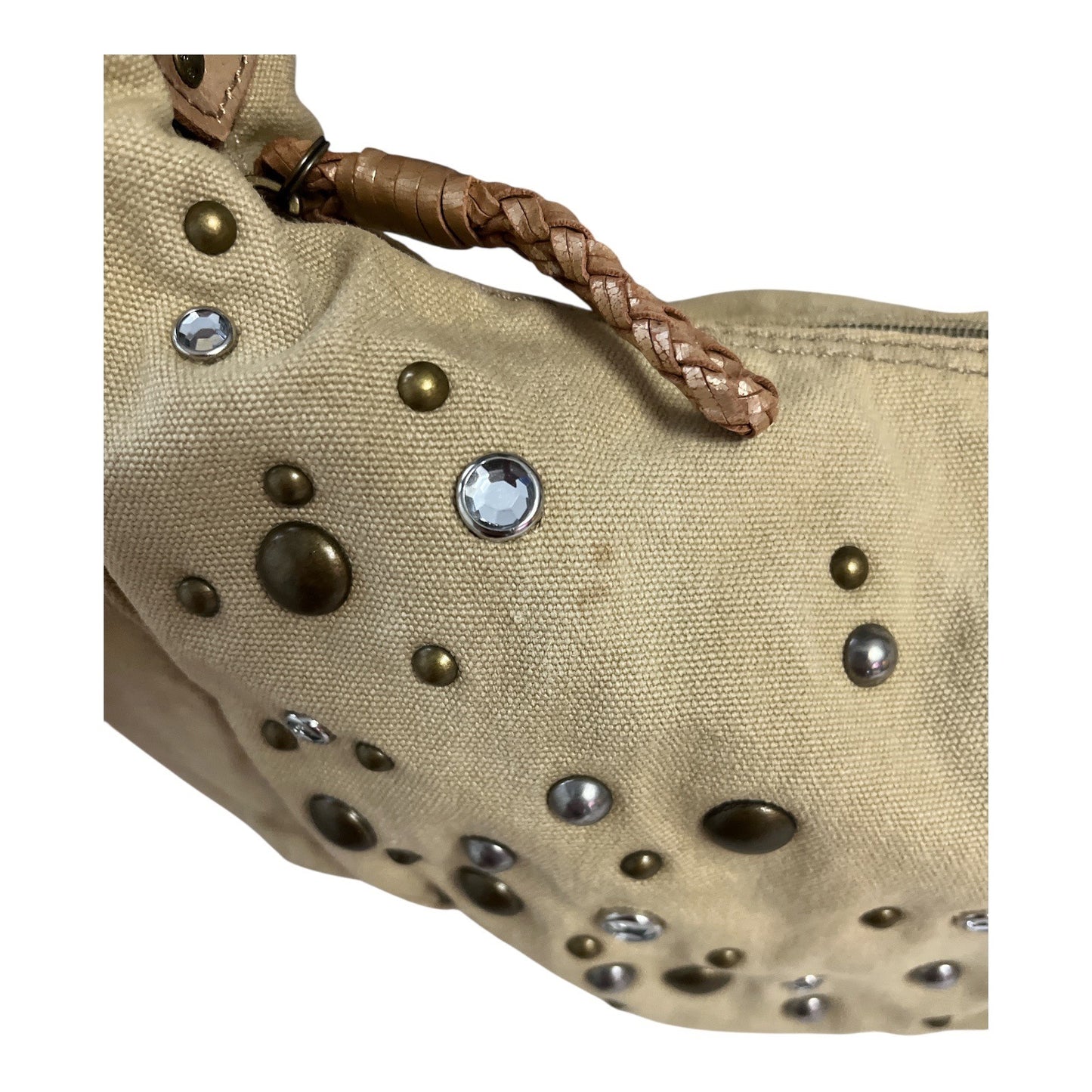 Fossil ZB9753 Canvas Shoulder Bag – Y2K Retro Boho, Studded & Rhinestone