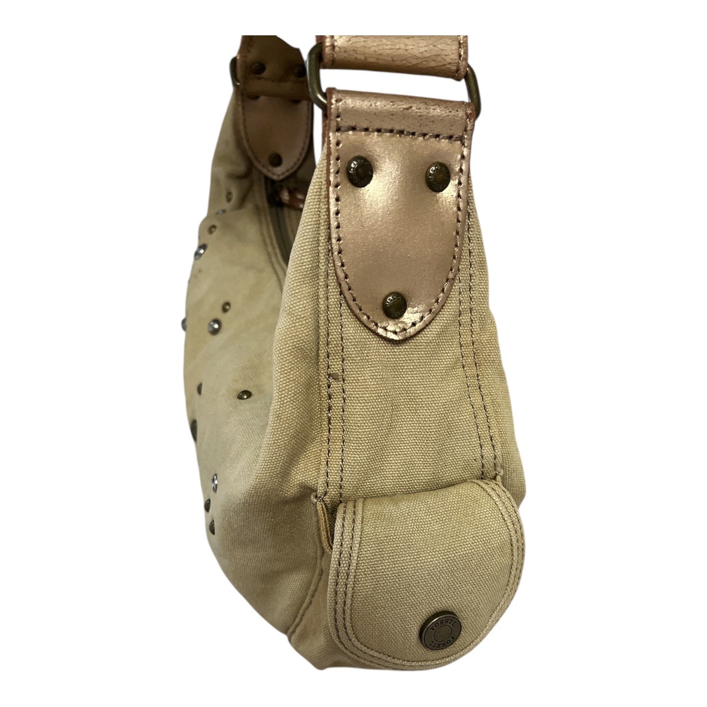 Fossil ZB9753 Canvas Shoulder Bag – Y2K Retro Boho, Studded & Rhinestone