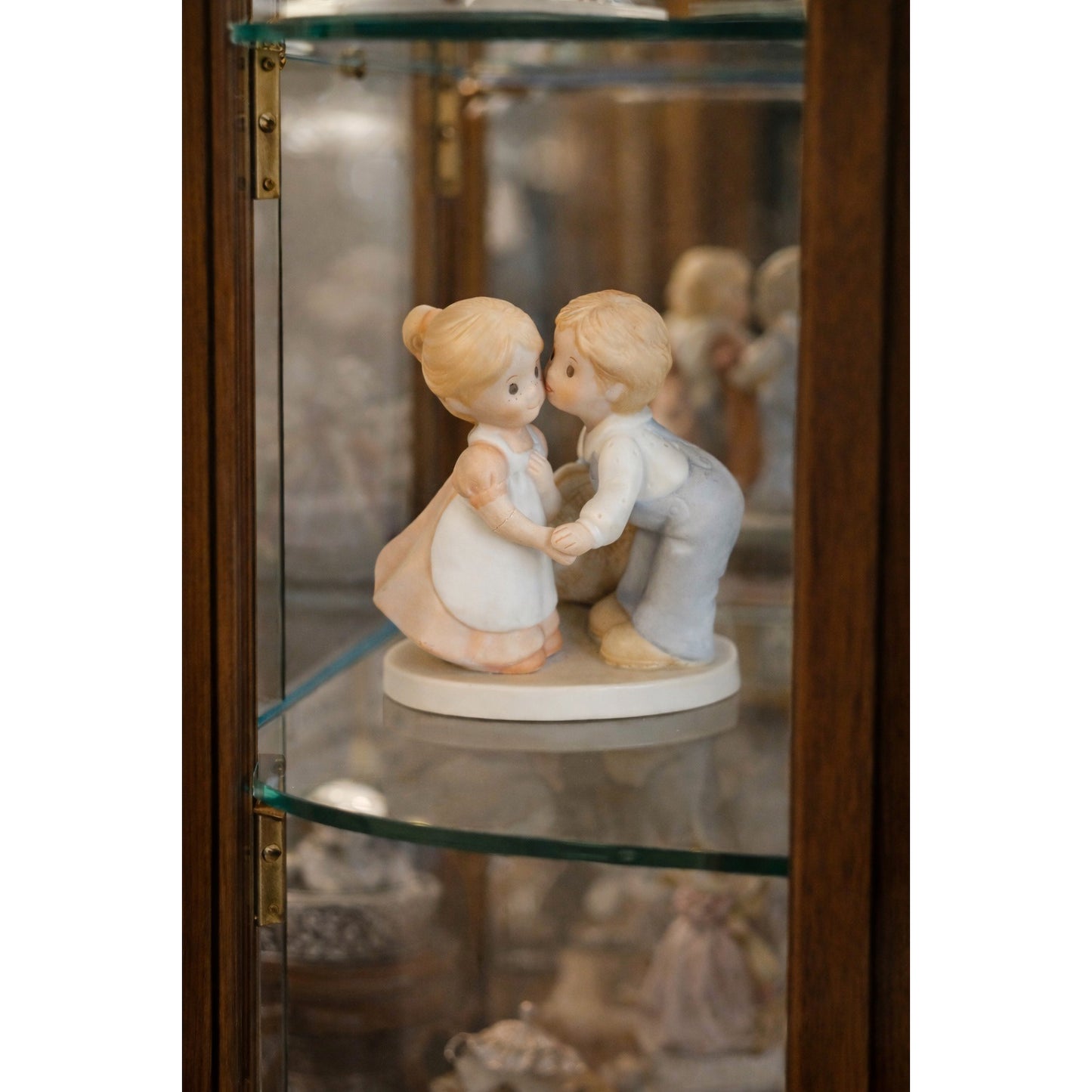 Homco Circle of Friends First Kiss Figurine Vintage Bisque Porcelain