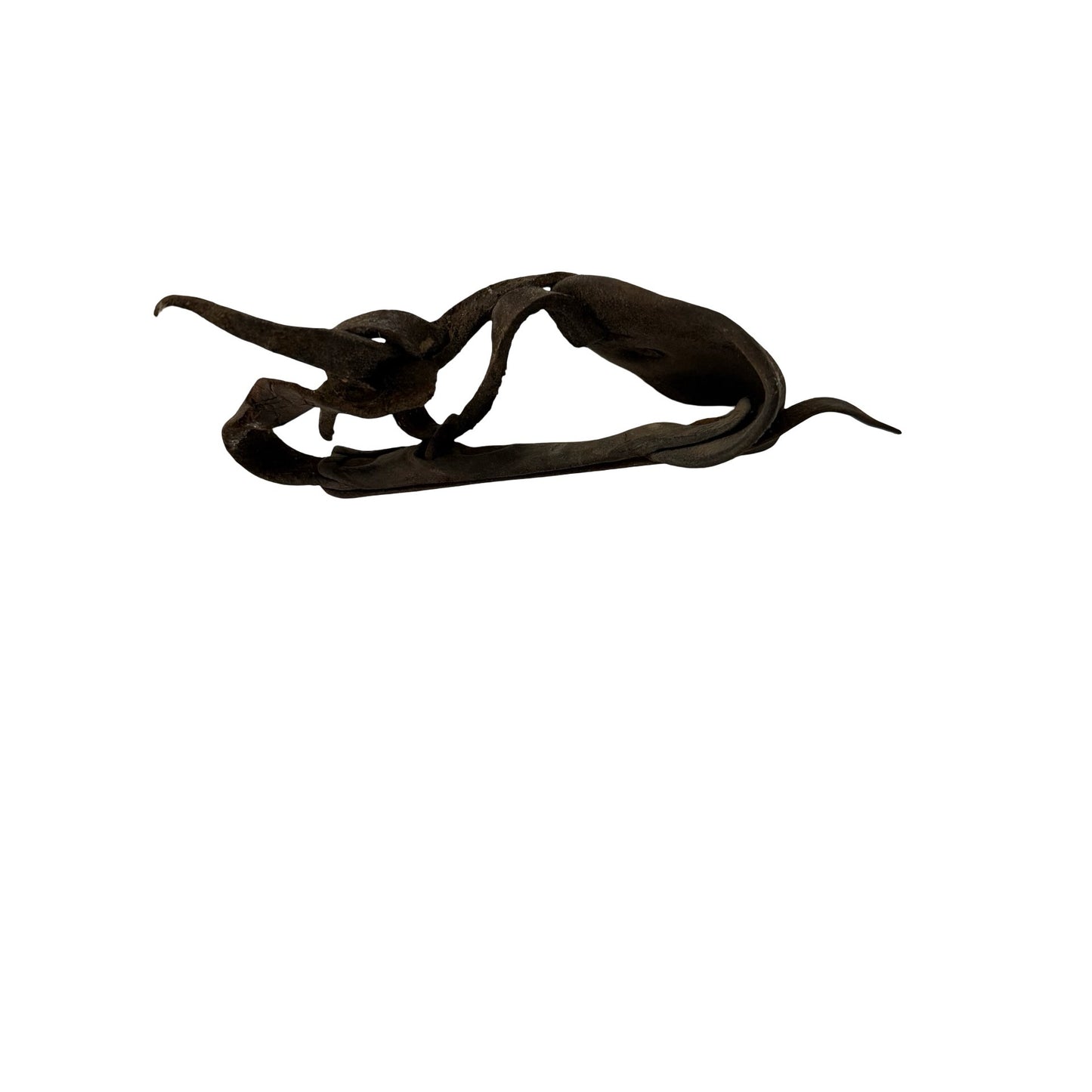 Antique Hand Forged Iron Hook Clasp Primitive Blacksmith Made Iron Artifact 5"