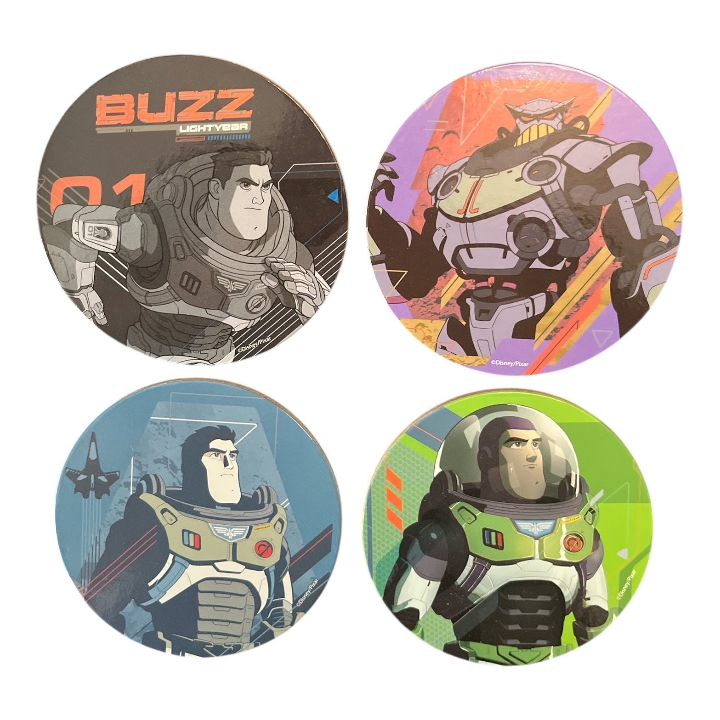Disney Pixar Lightyear 4-Pack Coasters – Buzz Lightyear – 2022 – Cork Backed