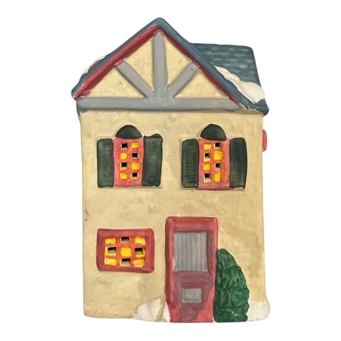 Vintage 1995 Winter Valley Villages Light-Up Ceramic Service Station – Christmas Village House – Walmart Holiday Collection