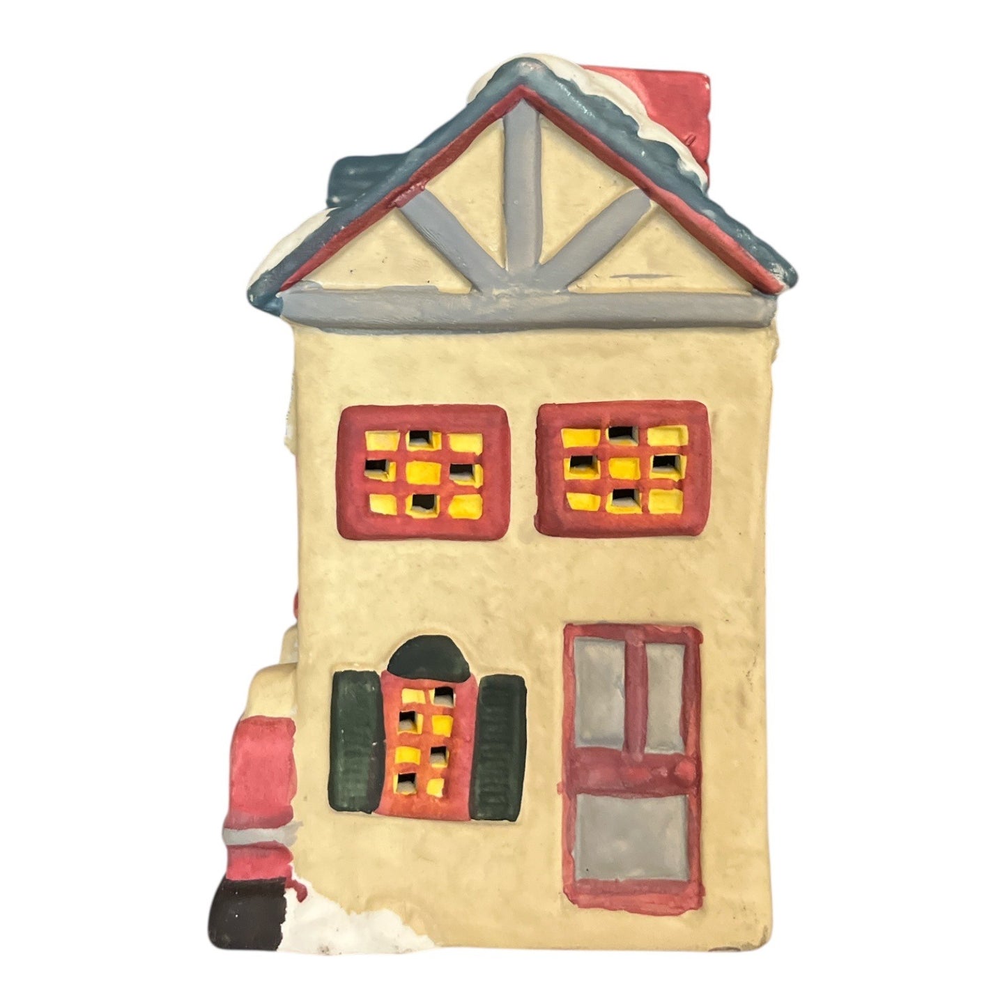 Vintage 1995 Winter Valley Villages Light-Up Ceramic Service Station – Christmas Village House – Walmart Holiday Collection