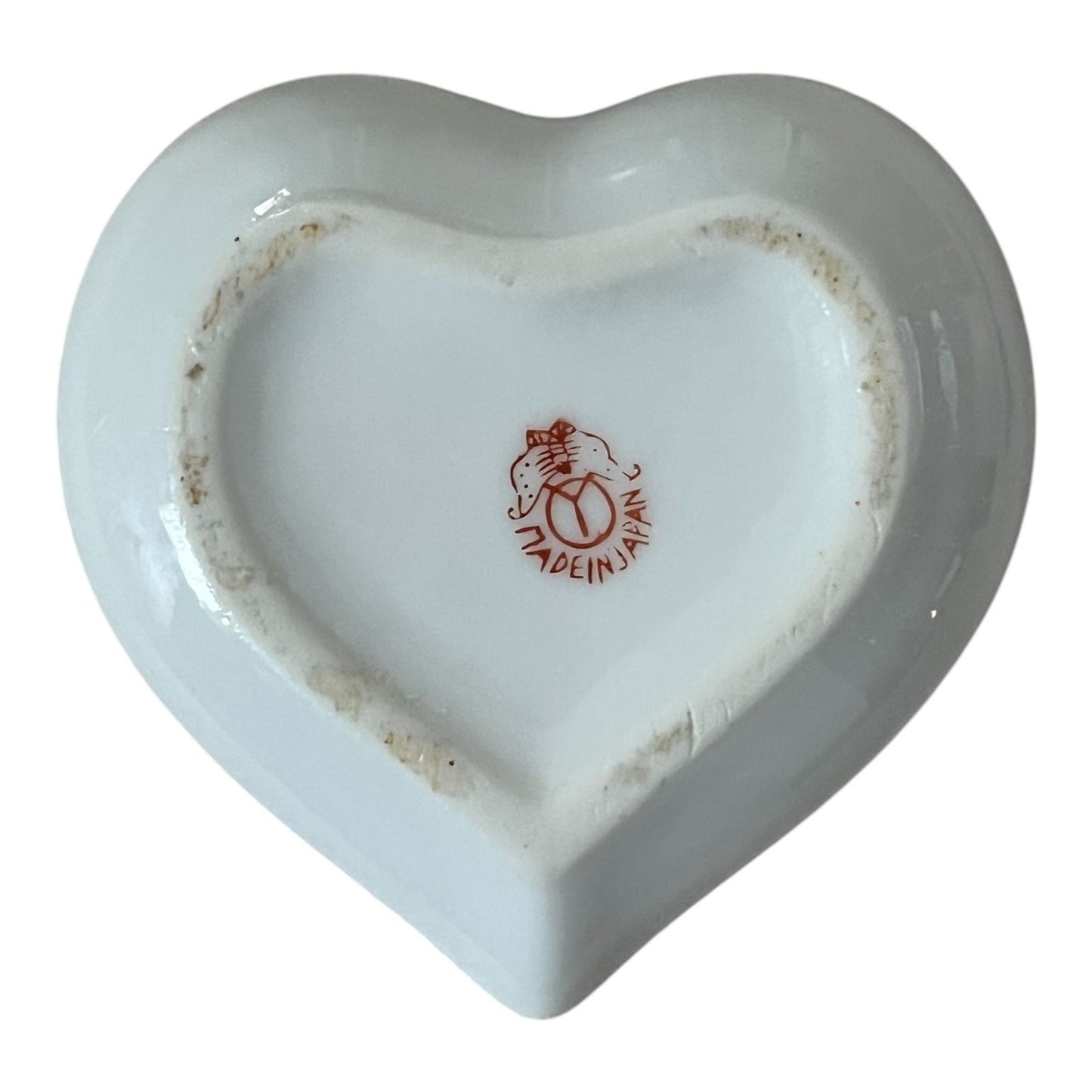 Vintage Japan Heart-Shaped Porcelain Trinket Box – Blue Floral with Gold Trim – Y Mark