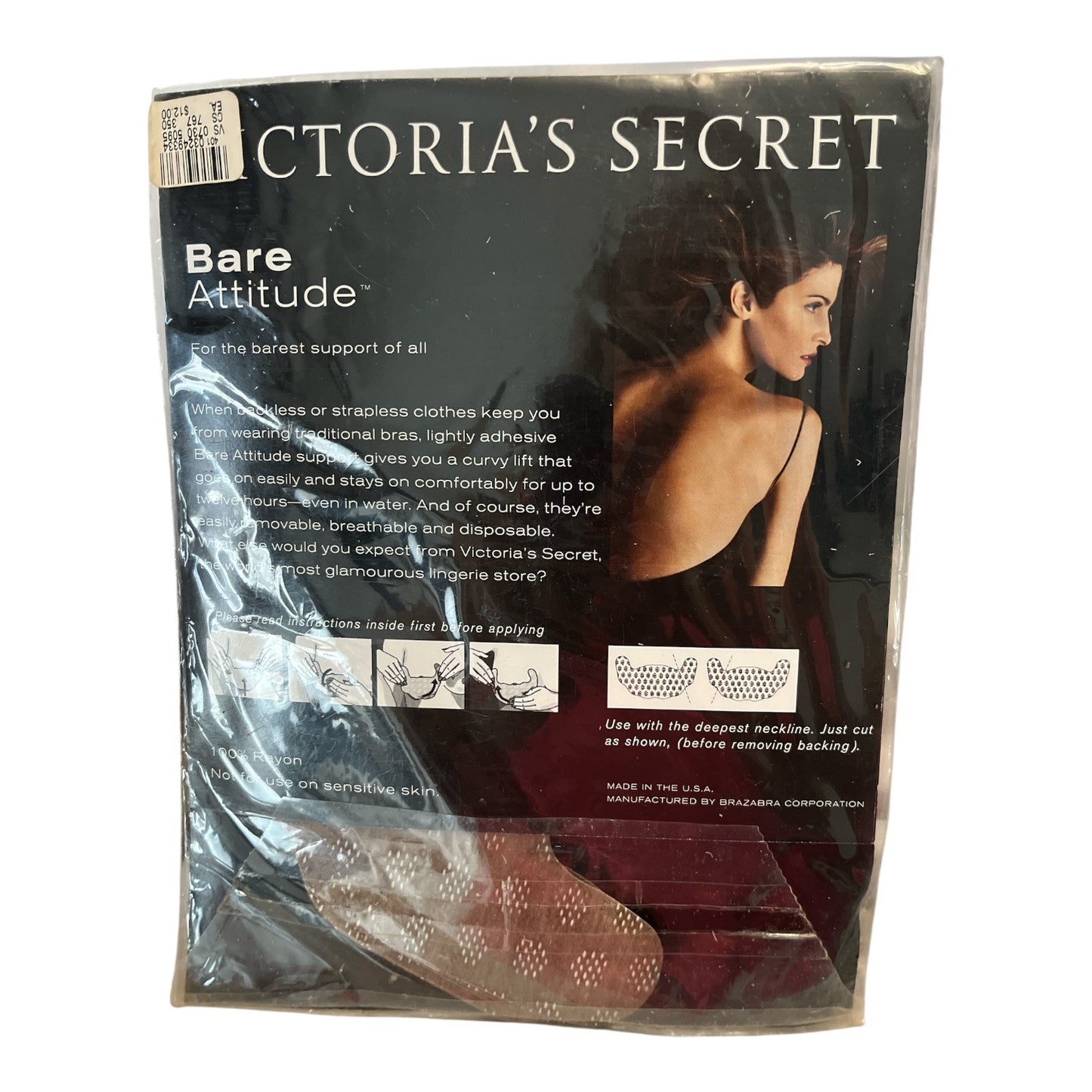 Victoria’s Secret Bare Attitude Bra B Cup Cocoa (6 Pair) | Vintage 1990s Adhesive Strapless Lift | NEW SEALED