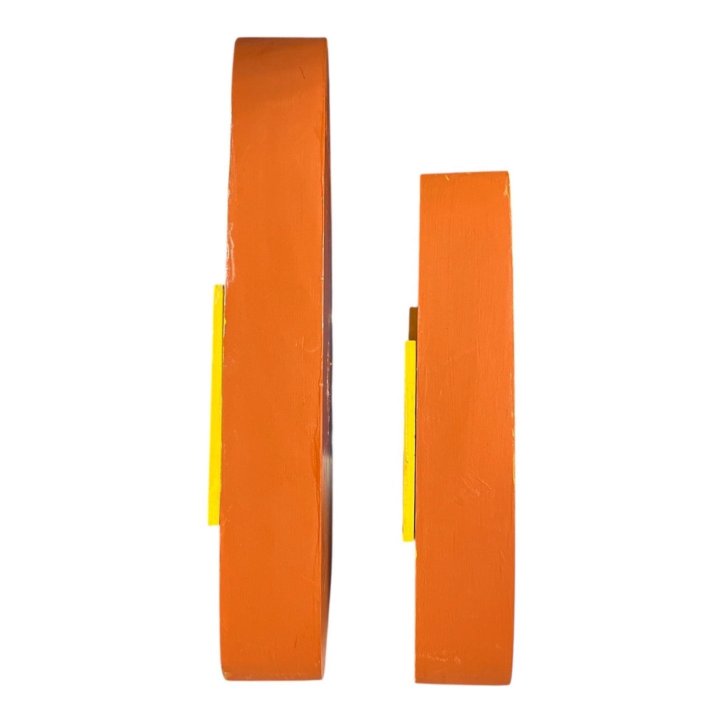 Set of 2 Wooden Candy Corn Decorations – 2010s Chevron Halloween Fall Rustic Farmhouse Shelf Sitter