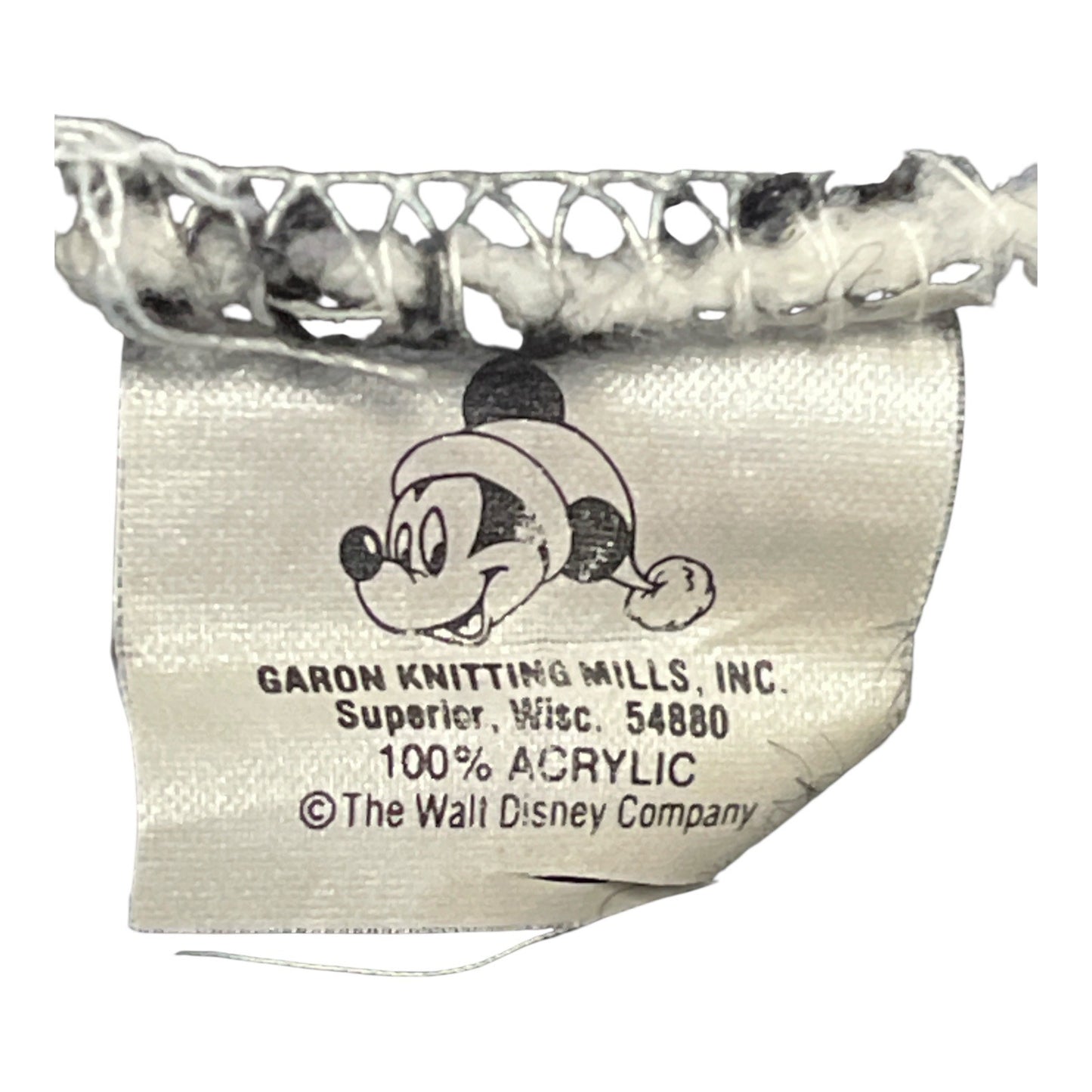 Vintage Disney Mickey Mouse Faces Pom Beanie – Garon Knitting Mills – Black & White Acrylic