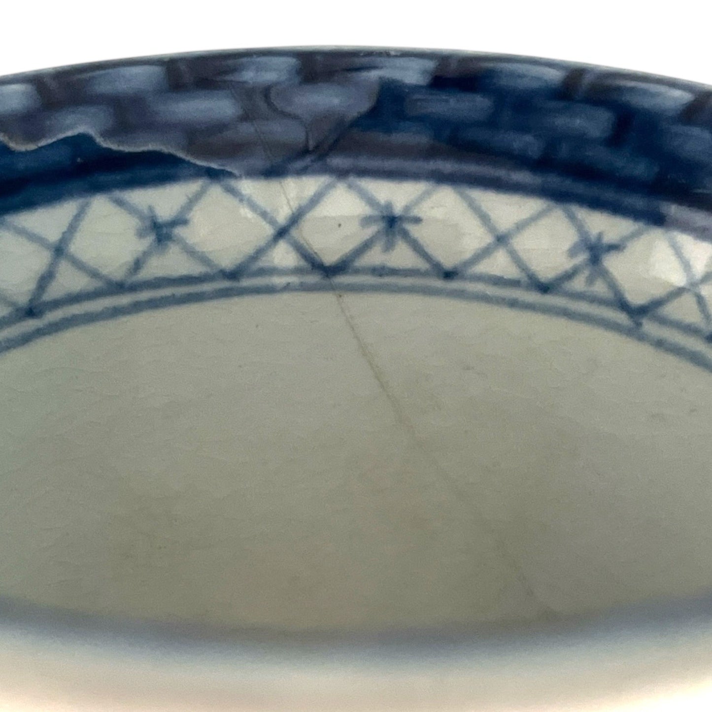 Vintage Danish Blue & White Hand-Painted Faience Mini Vase / Toothpick Holder 1910s–1930s