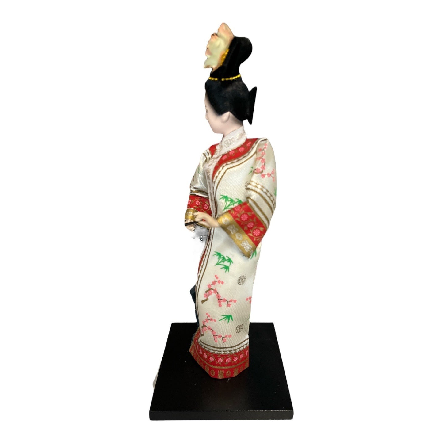 Chinese Court Attendant Figurine – 10” Resin & Fabric Statue – Traditional Dress – ¥180 Label