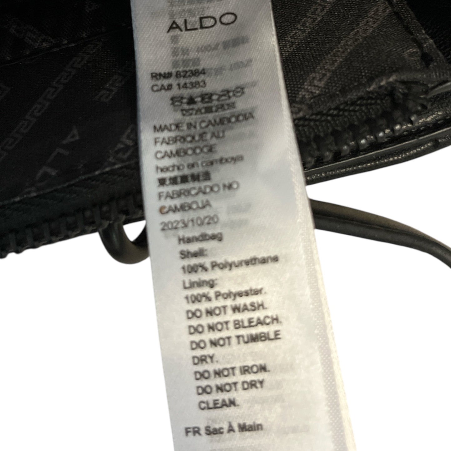 ALDO Quilted Black Faux Leather Mini Satchel – Metal Handles and Chain Strap – 2023