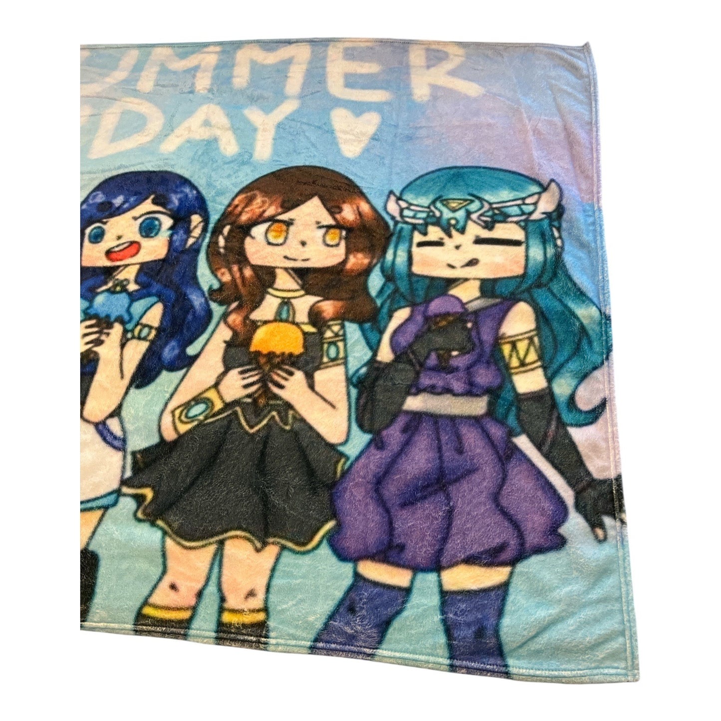 The Krew ItsFunneh Summer Day Blanket – 50" x 40" – Ultra-Soft Lightweight Fleece Throw