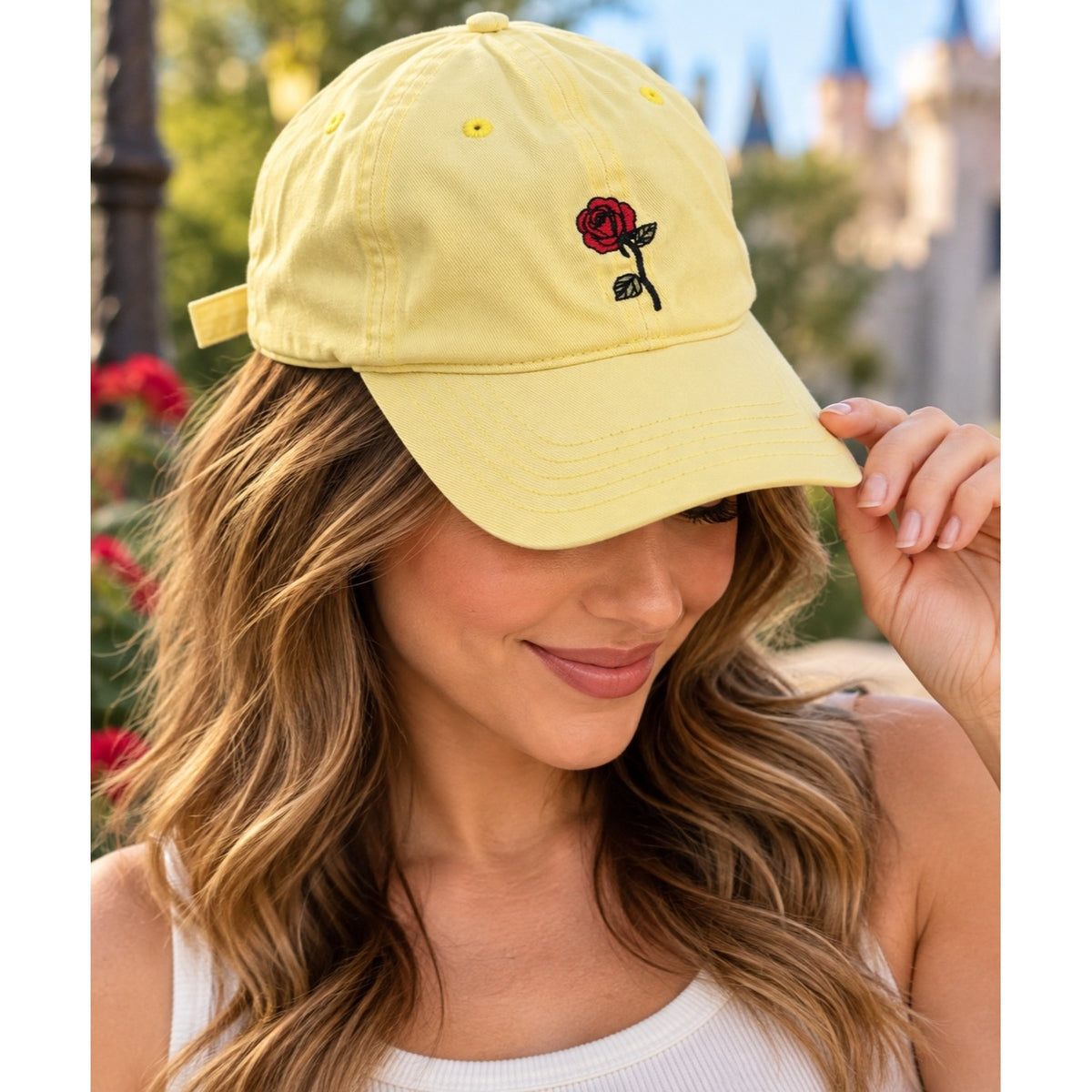 Disney Princess Belle Beauty and the Beast Rose Yellow Baseball Cap 2018