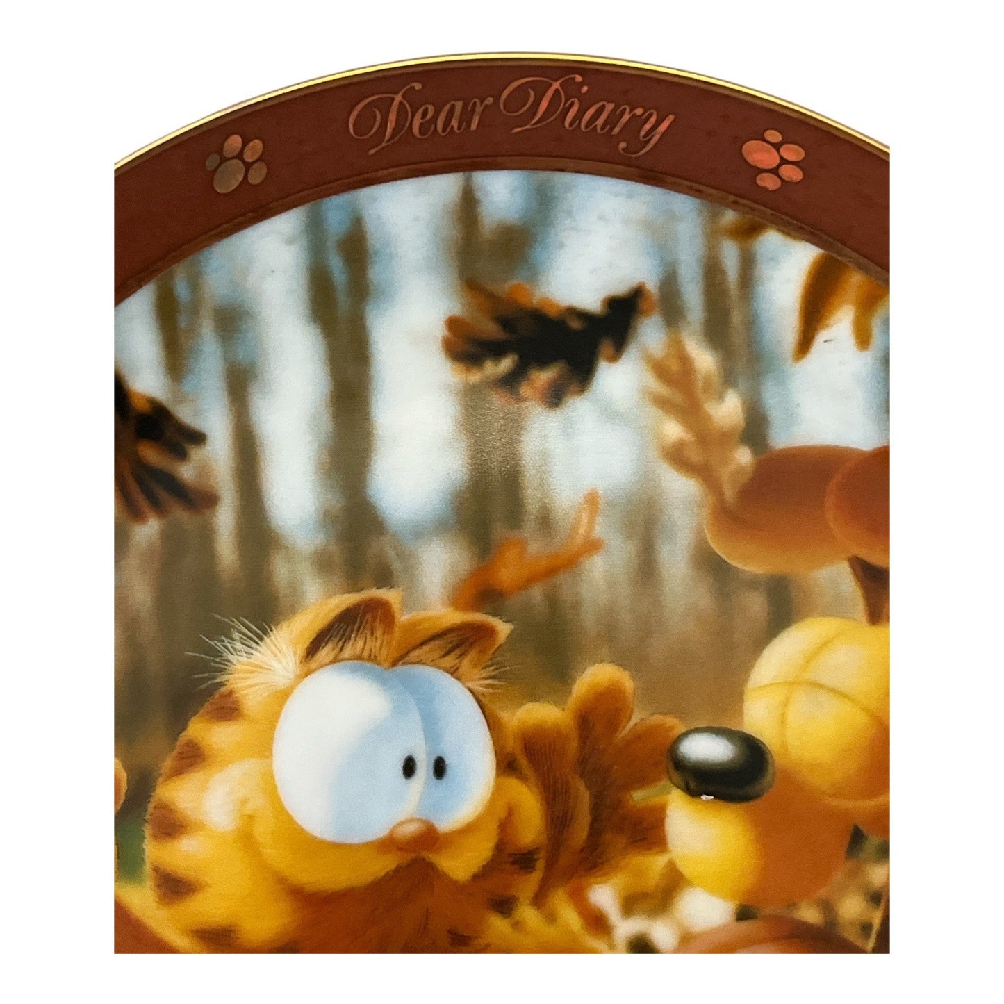 Garfield Collector Plate – “God Created Leaves” – Dear Diary Series – Danbury Mint – Limited to 14 Firing Days