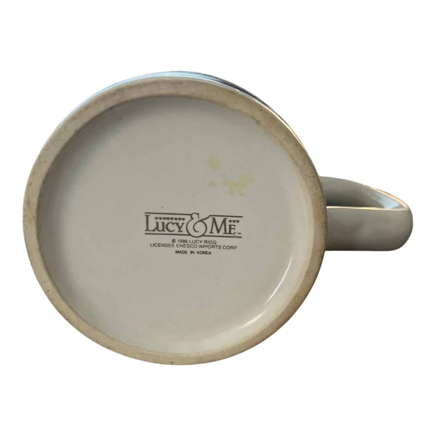 1986 Lucy & Me “Saturday’s Child” Mug – Enesco – Lucy Rigg – Made in Korea