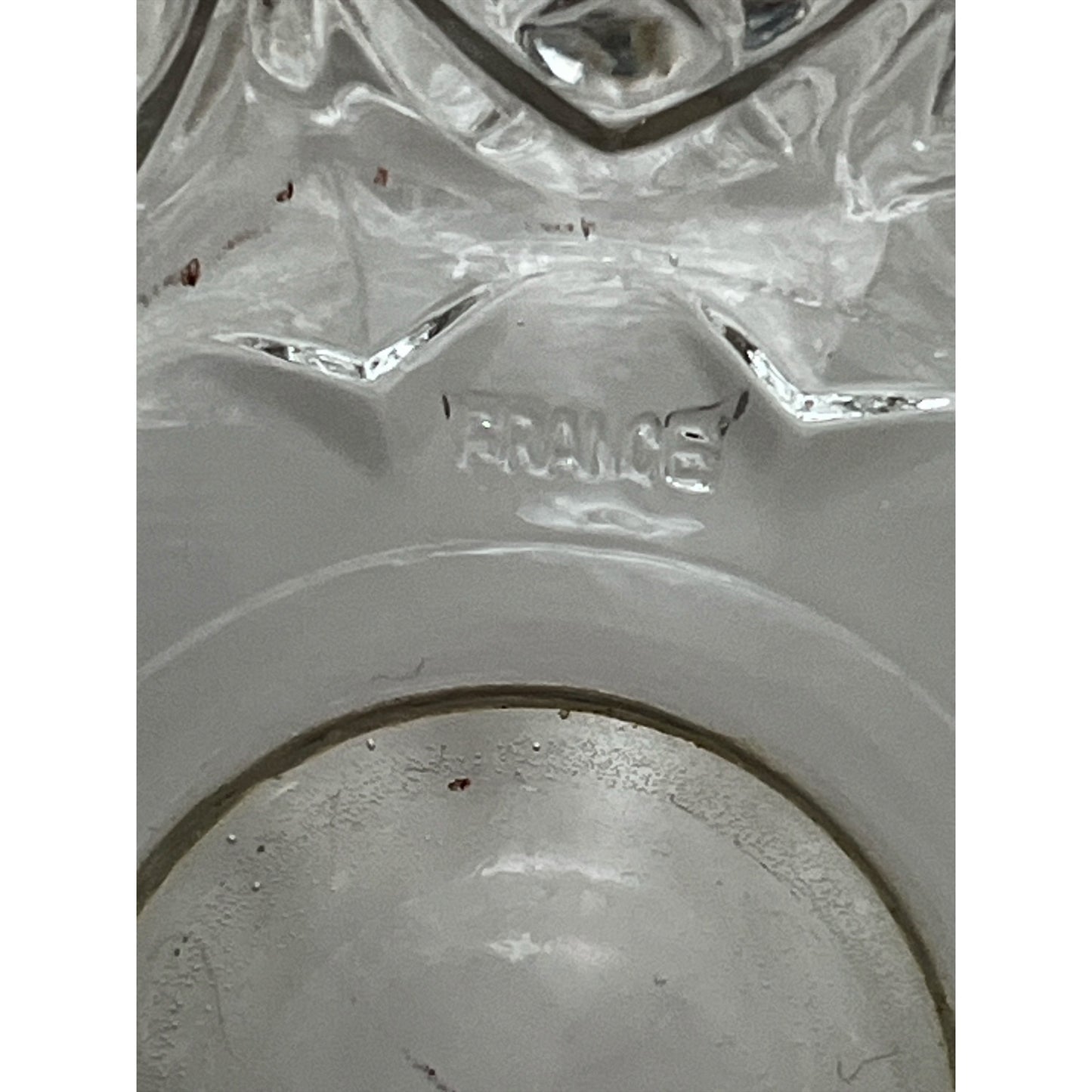 Vintage Pressed Glass Pedestal Compote Bowl – Made in France – Pineapple Diamond Cut – 8 x 6 x 4.5"