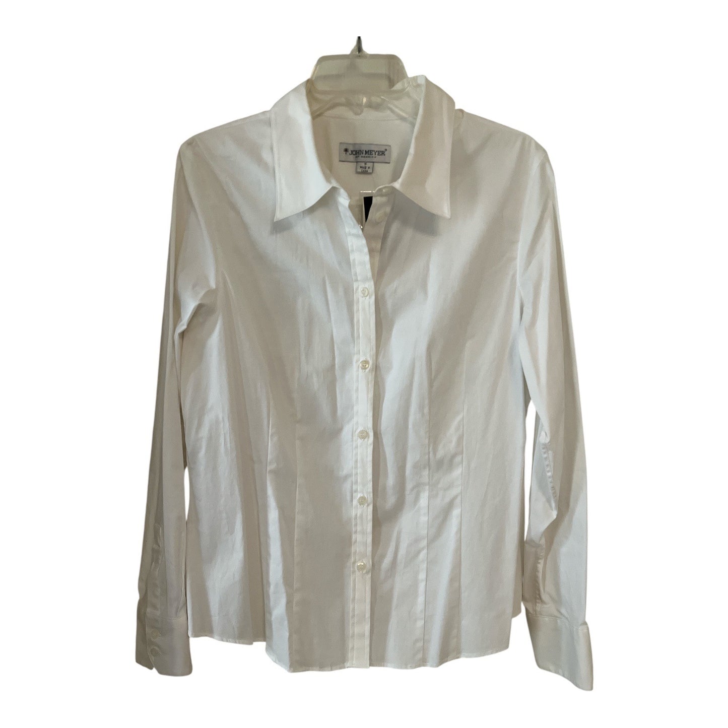 NWT John Meyer of Norwich Women’s White Button-Down Shirt – Size 16 Stretch Cotton Blend