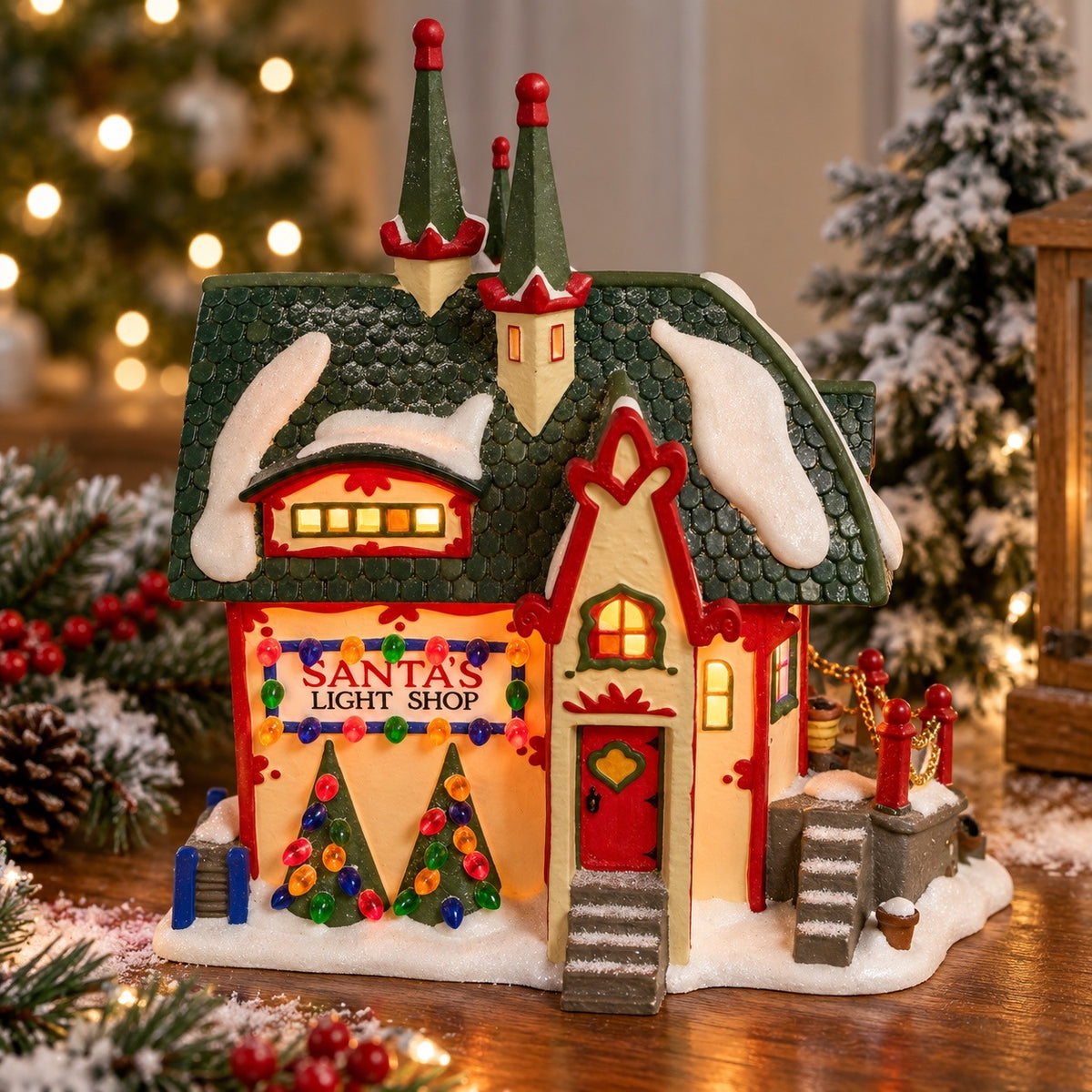 Department 56 North Pole Series Santa’s Light Shop 56397 Lighted 1997