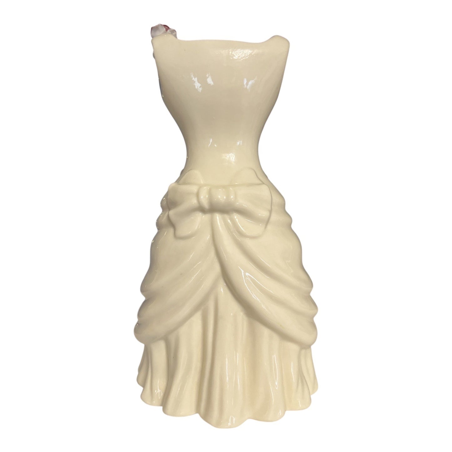 A Special Place Ceramic Dress Vase – Ivory with Pink & Cream Roses – 2001