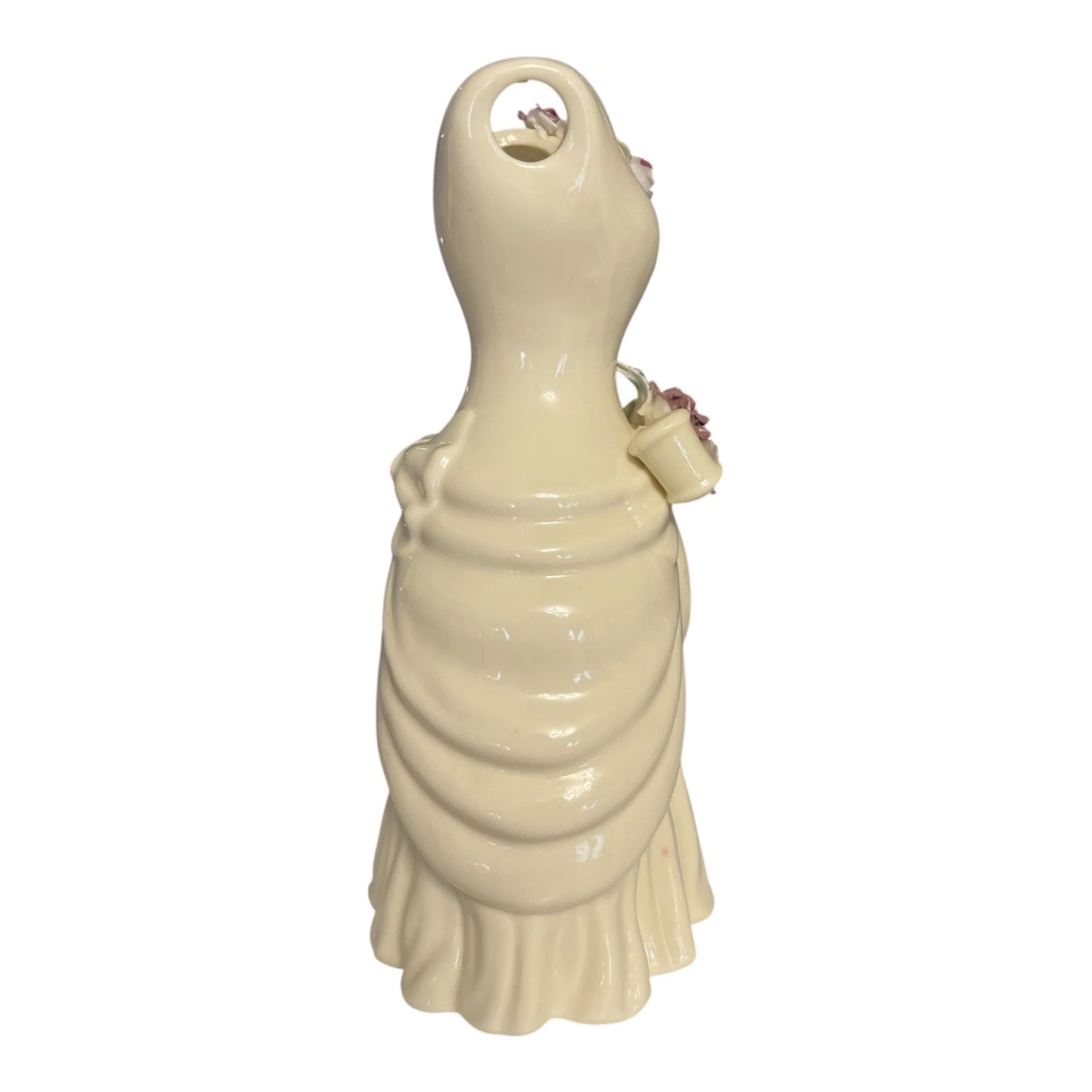 A Special Place Ceramic Dress Vase – Ivory with Pink & Cream Roses – 2001