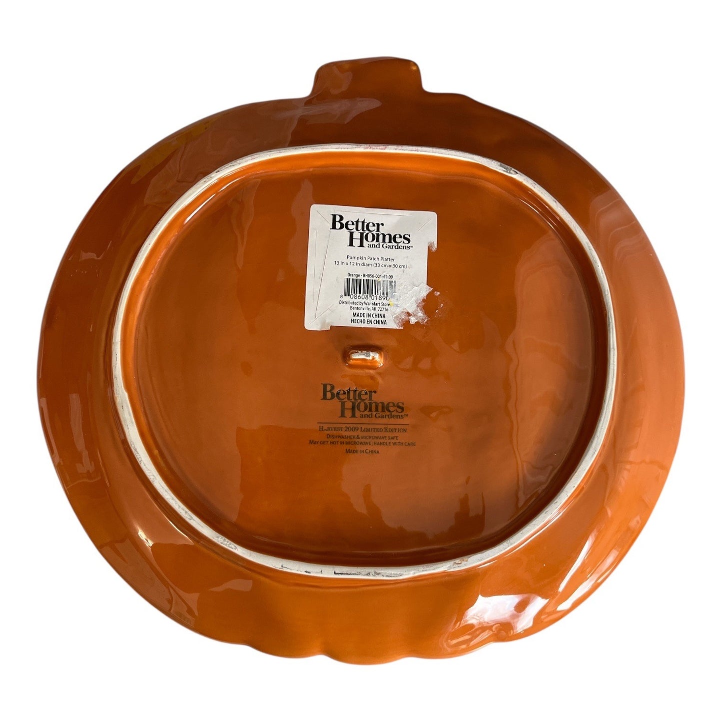 Better Homes and Gardens Pumpkin Patch Platter 13 x 12 Orange Harvest 2009 Limited Edition