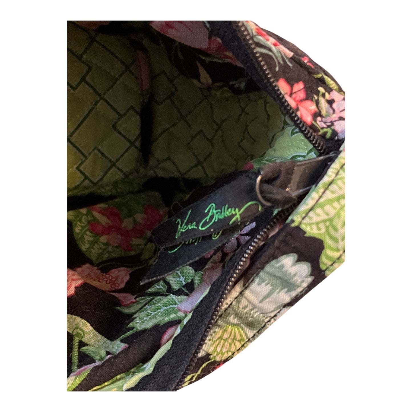 Vera Bradley Retired Quilted Shoulder Bag – Botanical Night Pattern – 7 x 12 x 4 in – 11” Drop
