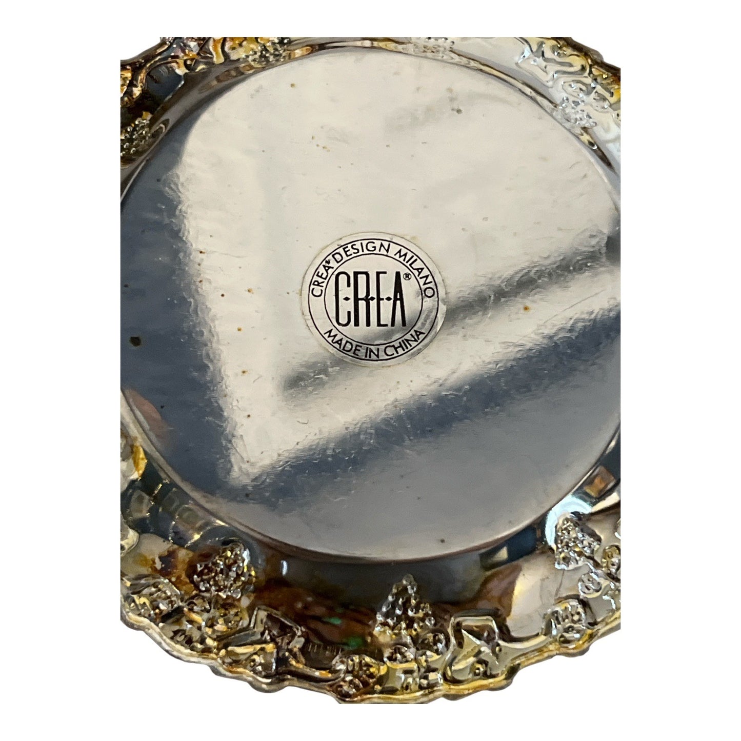 Set of 6 CREA Milano Classic Silverplate Collection Coasters with Storage Box – 4” – 1990s to Early 2000s