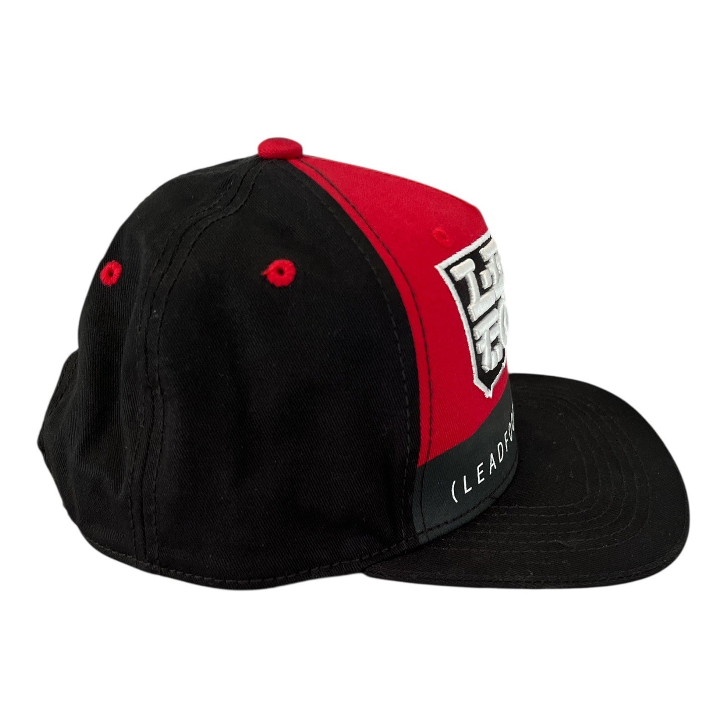 Lead Foot City Snapback Hat Red Black Graphic Cap 100% Cotton Adjustable Strapback Circa 2020s