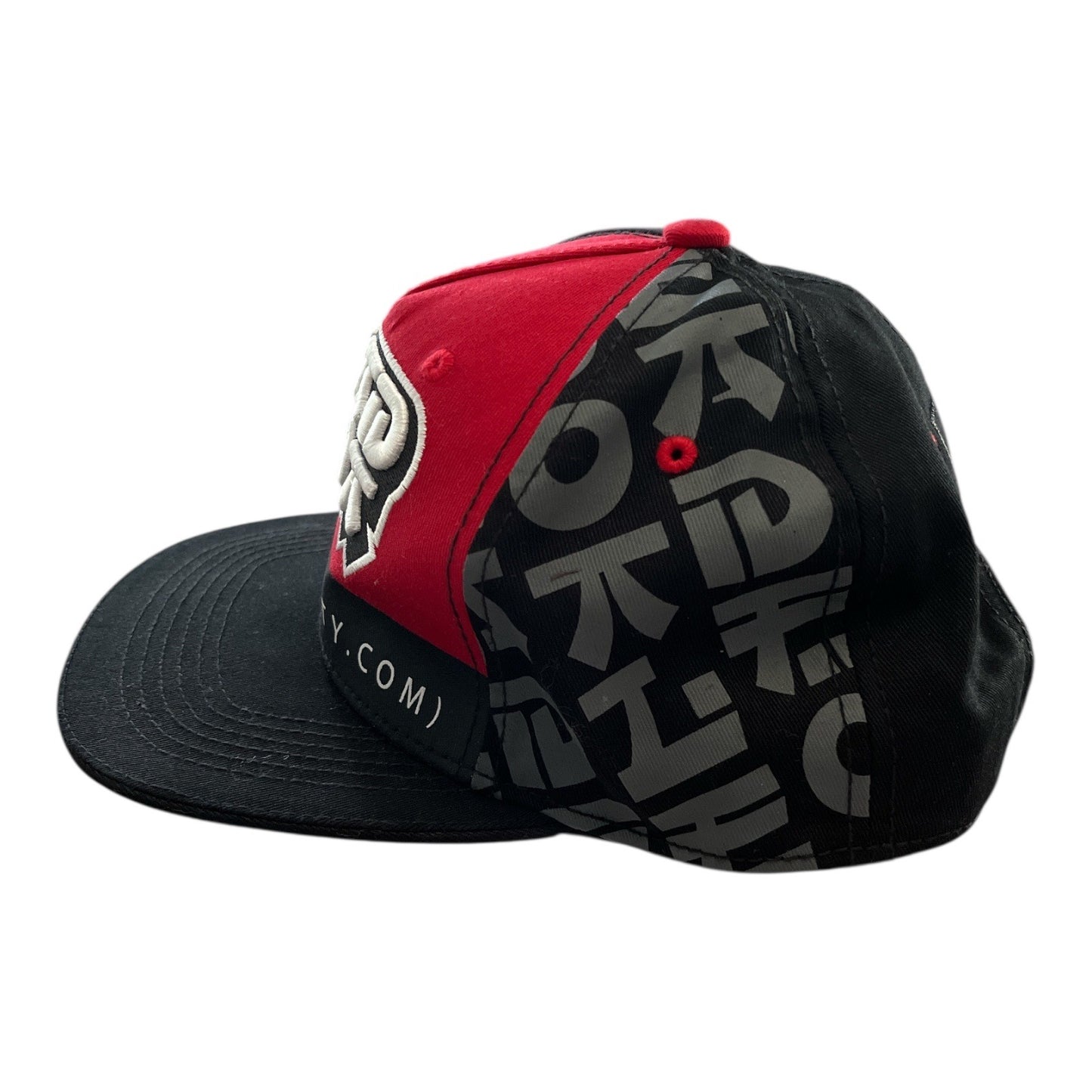 Lead Foot City Snapback Hat Red Black Graphic Cap 100% Cotton Adjustable Strapback Circa 2020s