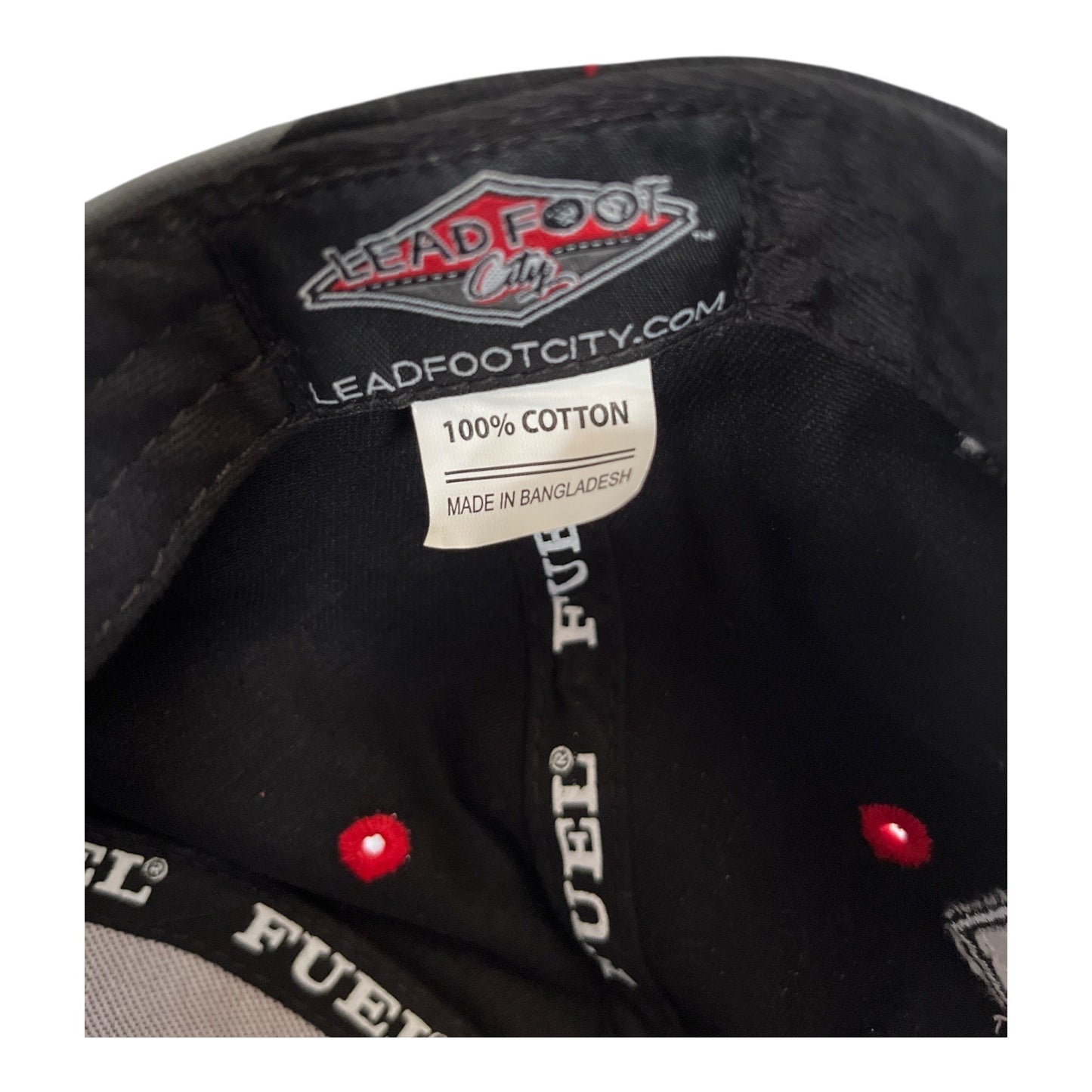 Lead Foot City Snapback Hat Red Black Graphic Cap 100% Cotton Adjustable Strapback Circa 2020s
