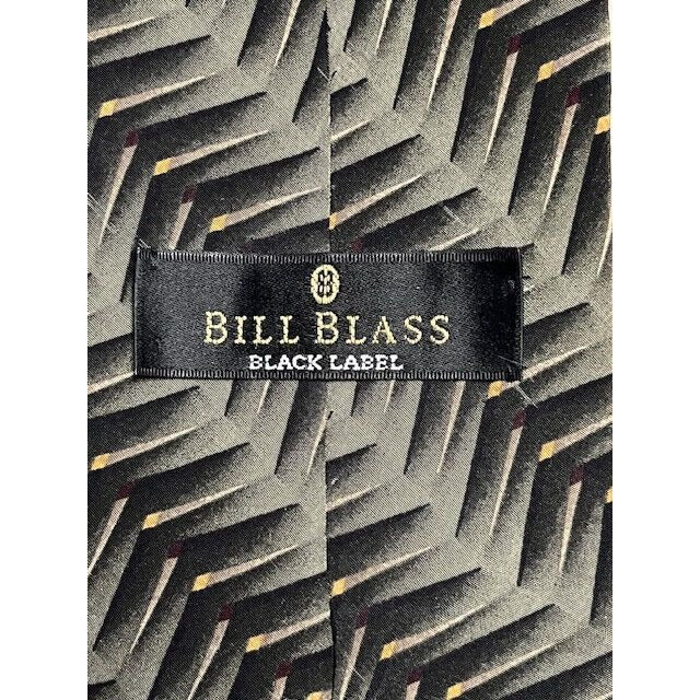 Vintage Y2K Bill Blass Black Label 100% Silk Necktie – Chevron Geometric Pattern