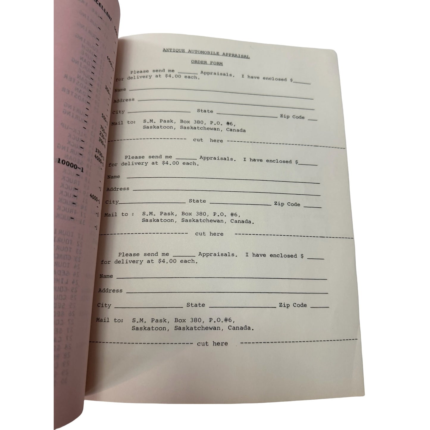 1967 Antique Automobile Appraisal First Edition S.M. Pask P.B. Hertz Collector Car Price Guide