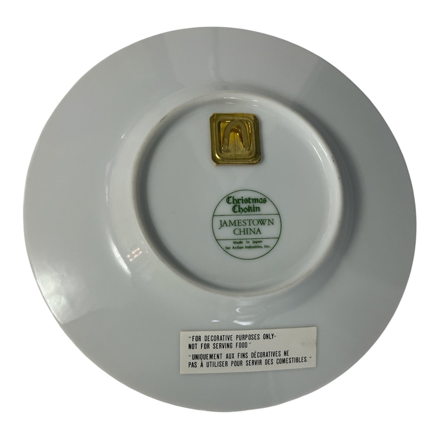 VTG Jamestown China Christmas Chokin Plate – Santa Sleigh & Village Scene