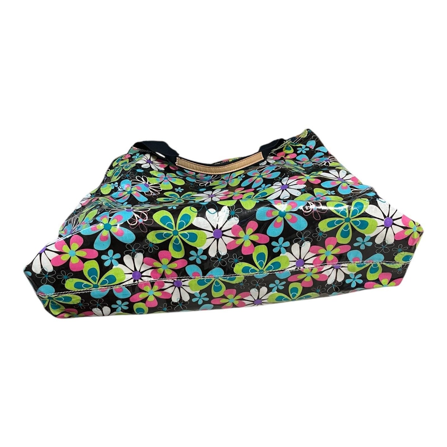 Bracciano Floral Tote Bag – Colorful Vinyl Shoulder Bag
