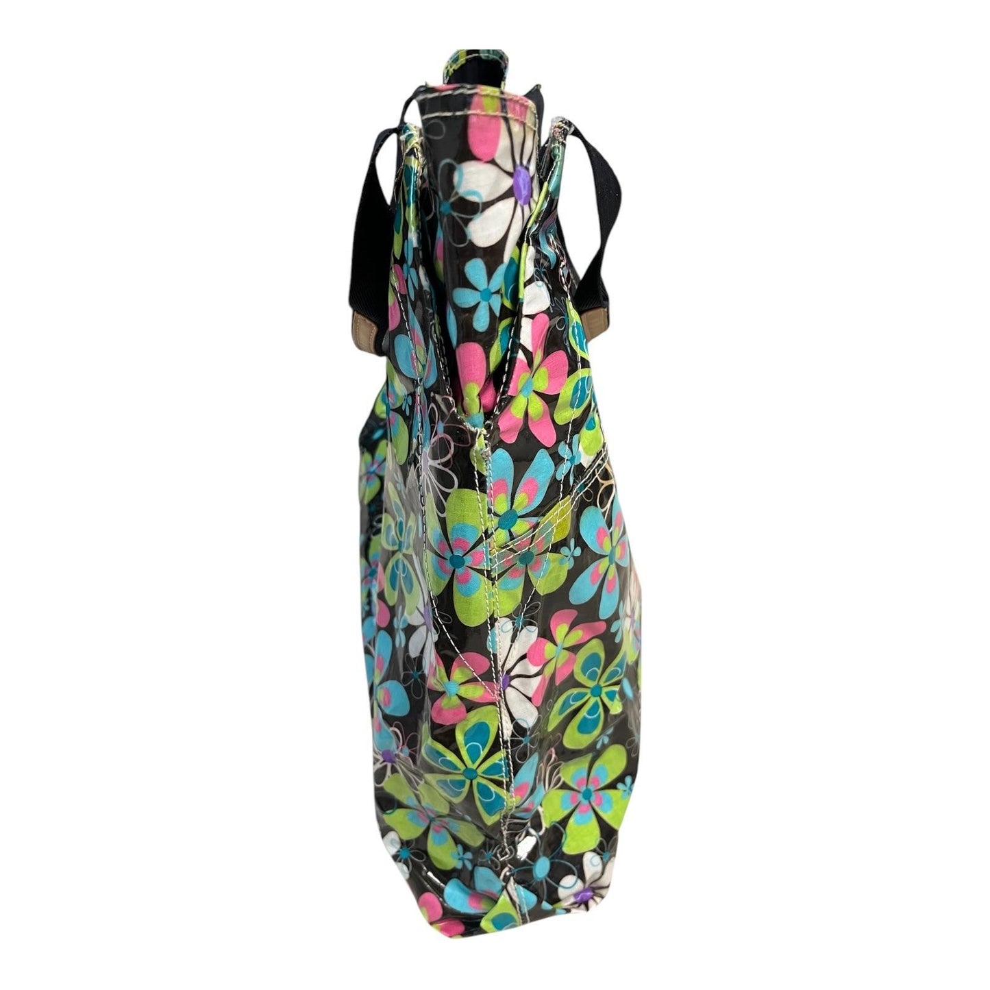 Bracciano Floral Tote Bag – Colorful Vinyl Shoulder Bag
