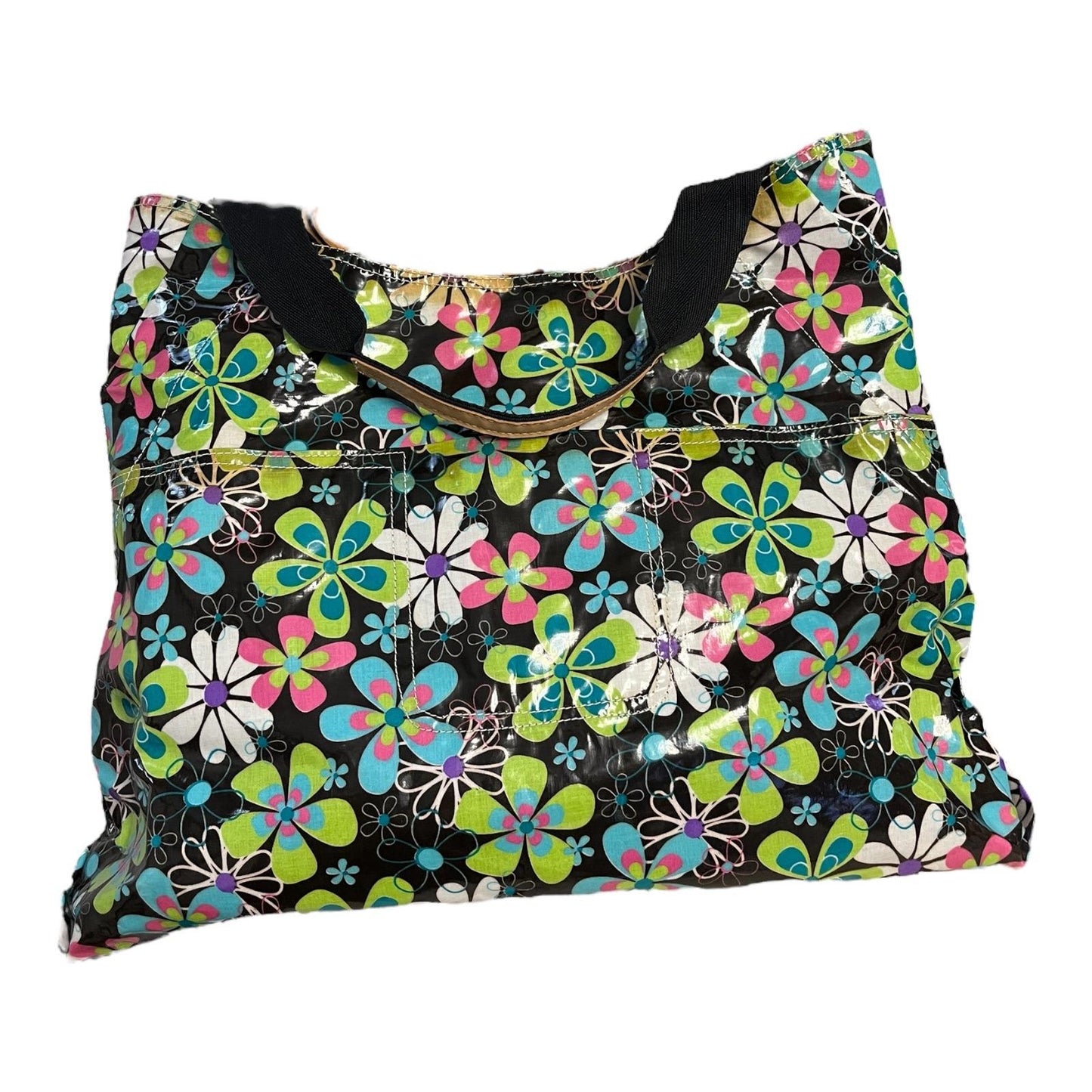 Bracciano Floral Tote Bag – Colorful Vinyl Shoulder Bag