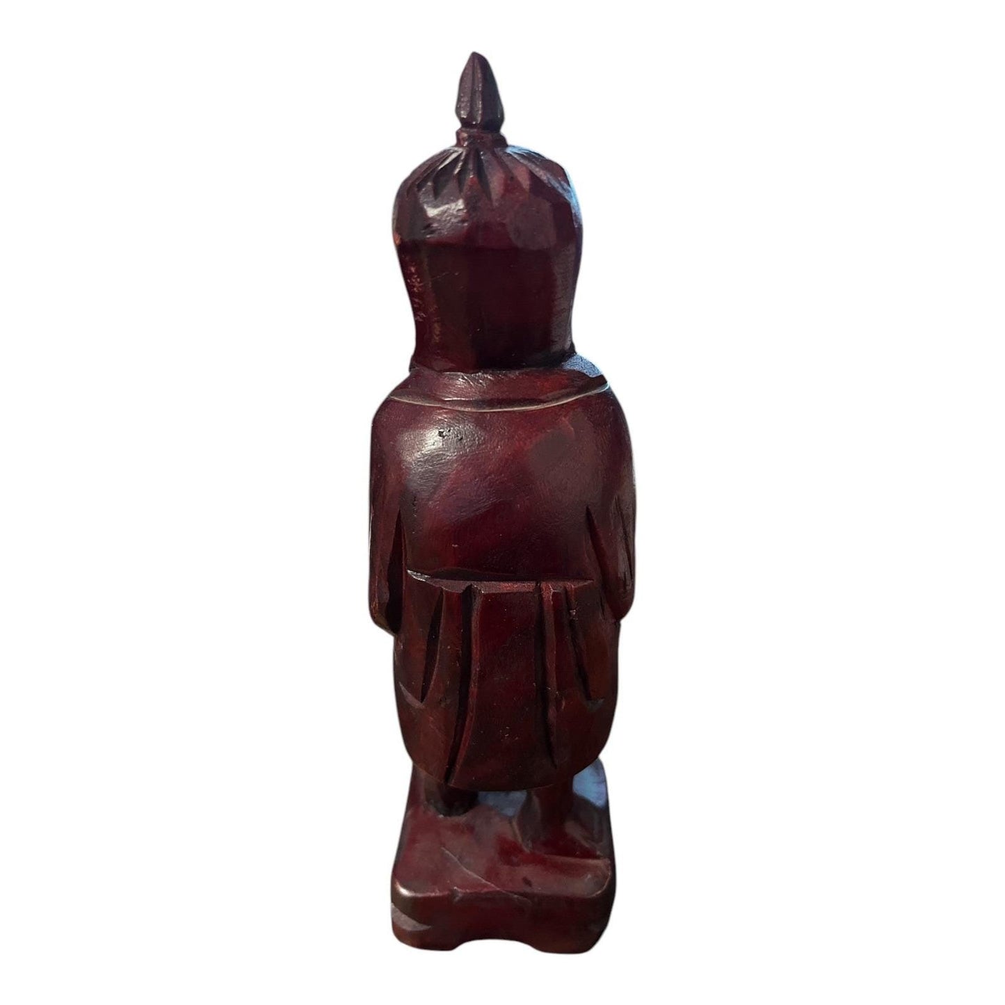 Vintage Chinese Shou Xing Figurine – Hand-Carved Wood – 8” Tall
