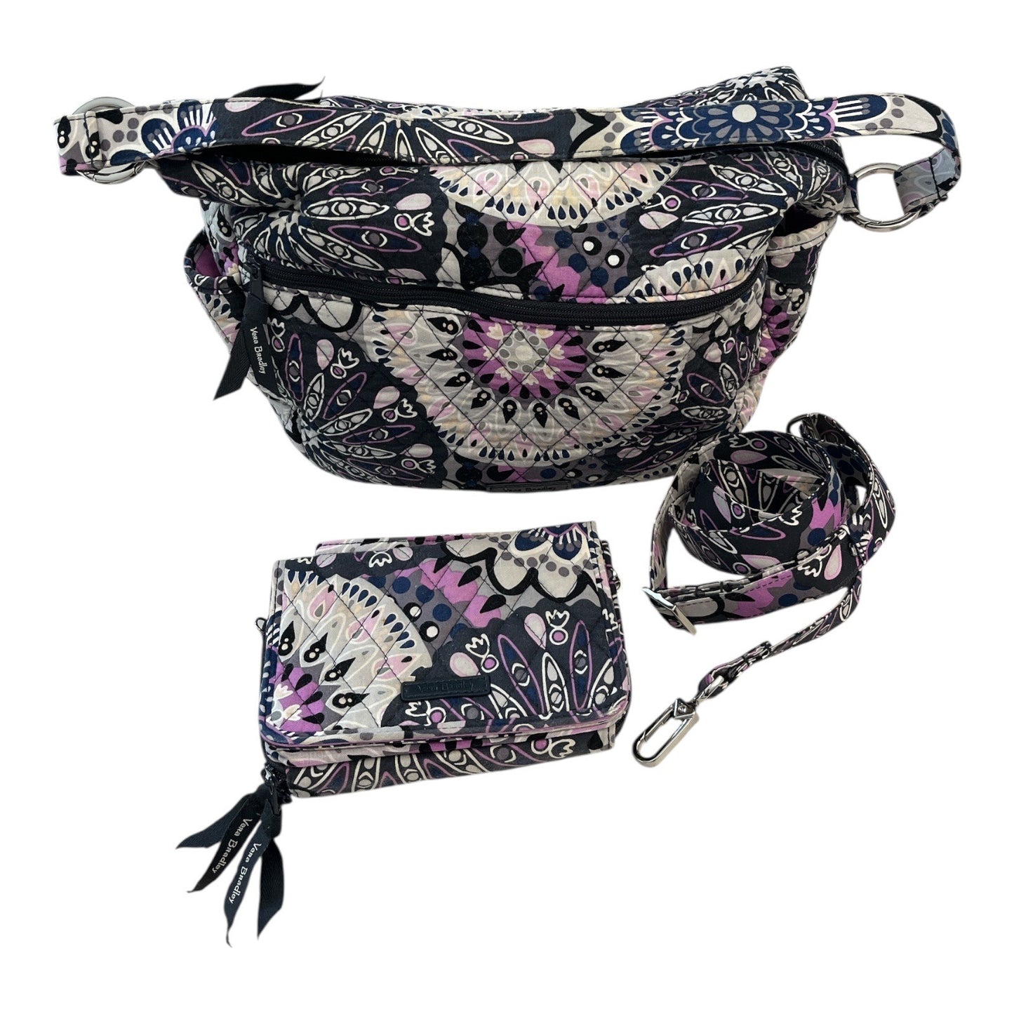 Vera Bradley “Purple Mandala” Crossbody + RFID Smartphone Wristlet – Retired Pattern