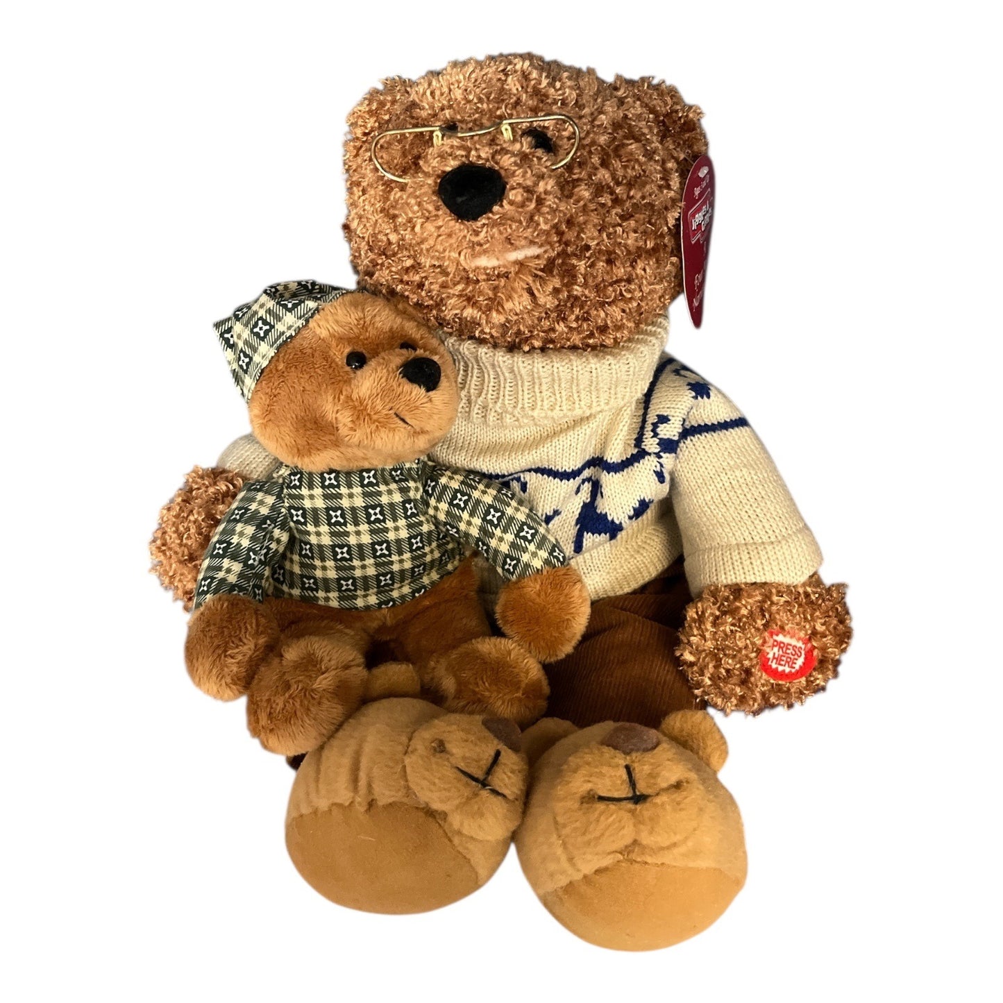 2003 Jiggles & Giggles 15" Storytelling Bear Narrates Three Billy Goats Gruff NWT