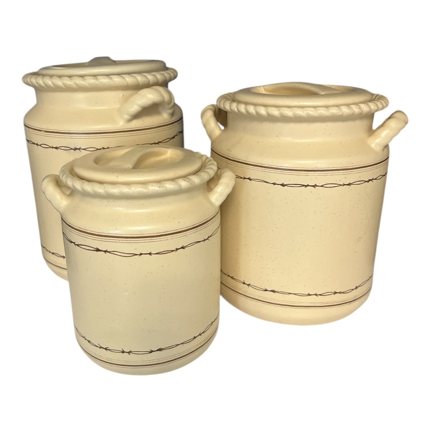 World China VTG Southwestern Canister Set of 3 | Desert Wildlife Design | Ceramic Kitchen Storage Jars