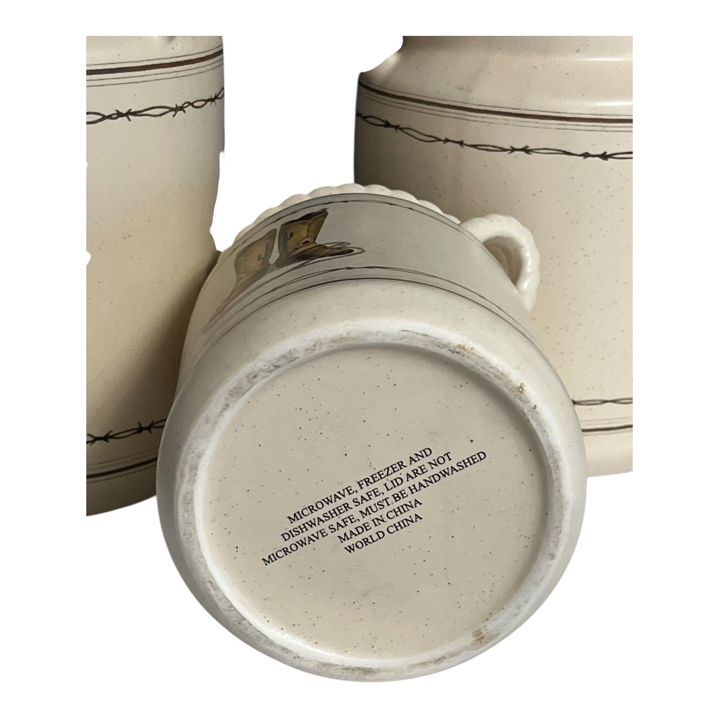 World China VTG Southwestern Canister Set of 3 | Desert Wildlife Design | Ceramic Kitchen Storage Jars