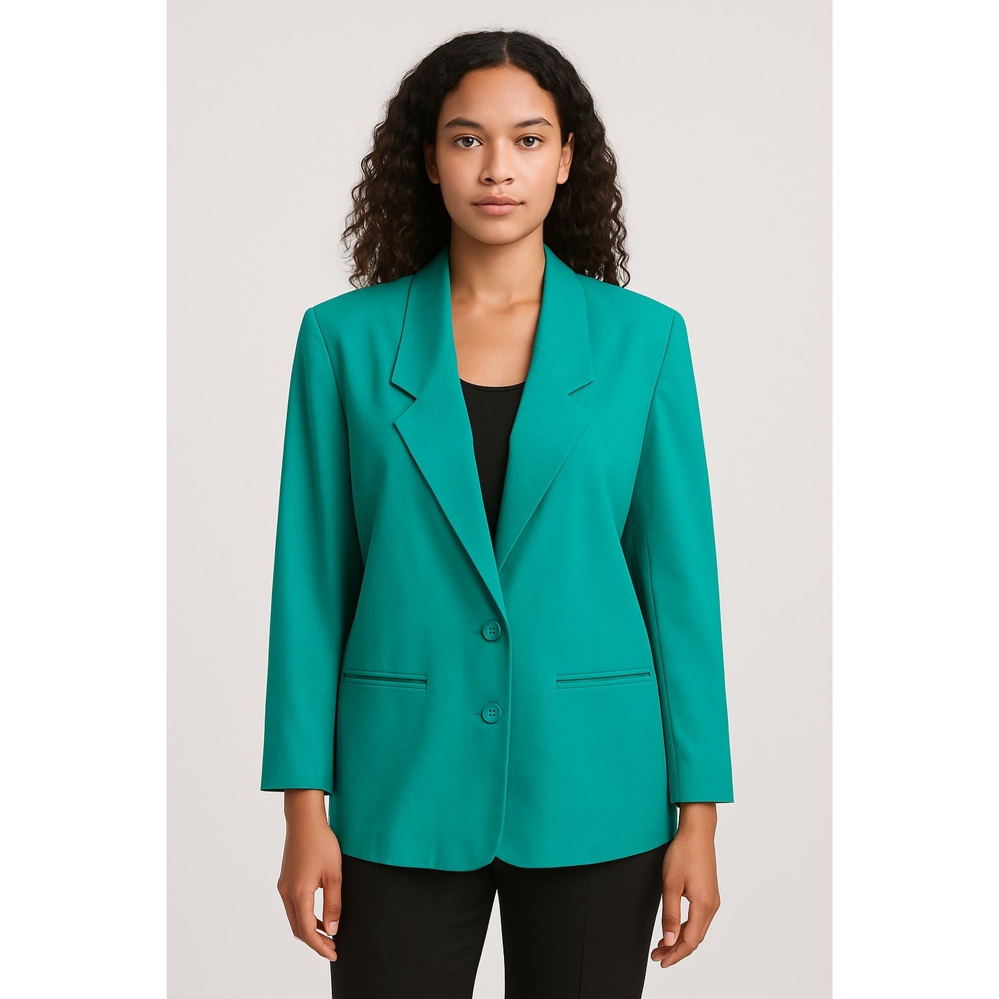 Vintage Alfred Dunner Women’s Teal Blazer Jacket Size 16 – Made in USA
