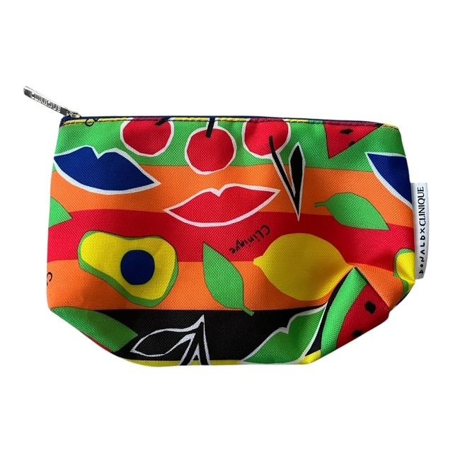 Donald Robertson x Clinique Fruit Print Cosmetic Makeup Bag – Yellow Lining