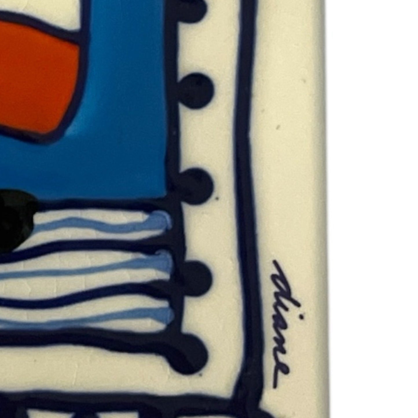 Diane Artware Wall Tile or Trivet – 6” Handpainted Sailboat Nautical Decor (1990s–2000s)