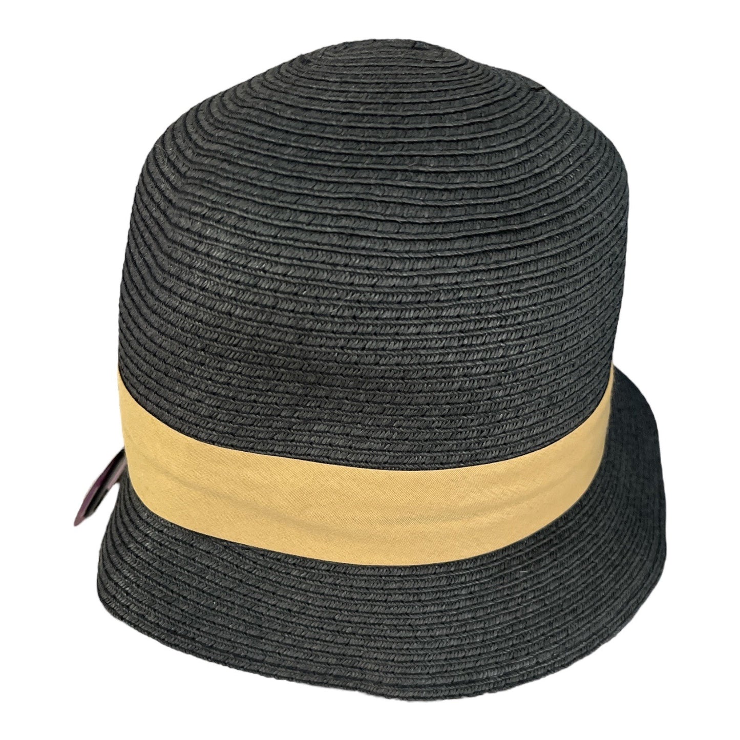 Angela & William Black Cloche Hat with Tan Bow – Style #CL1461 – NWT