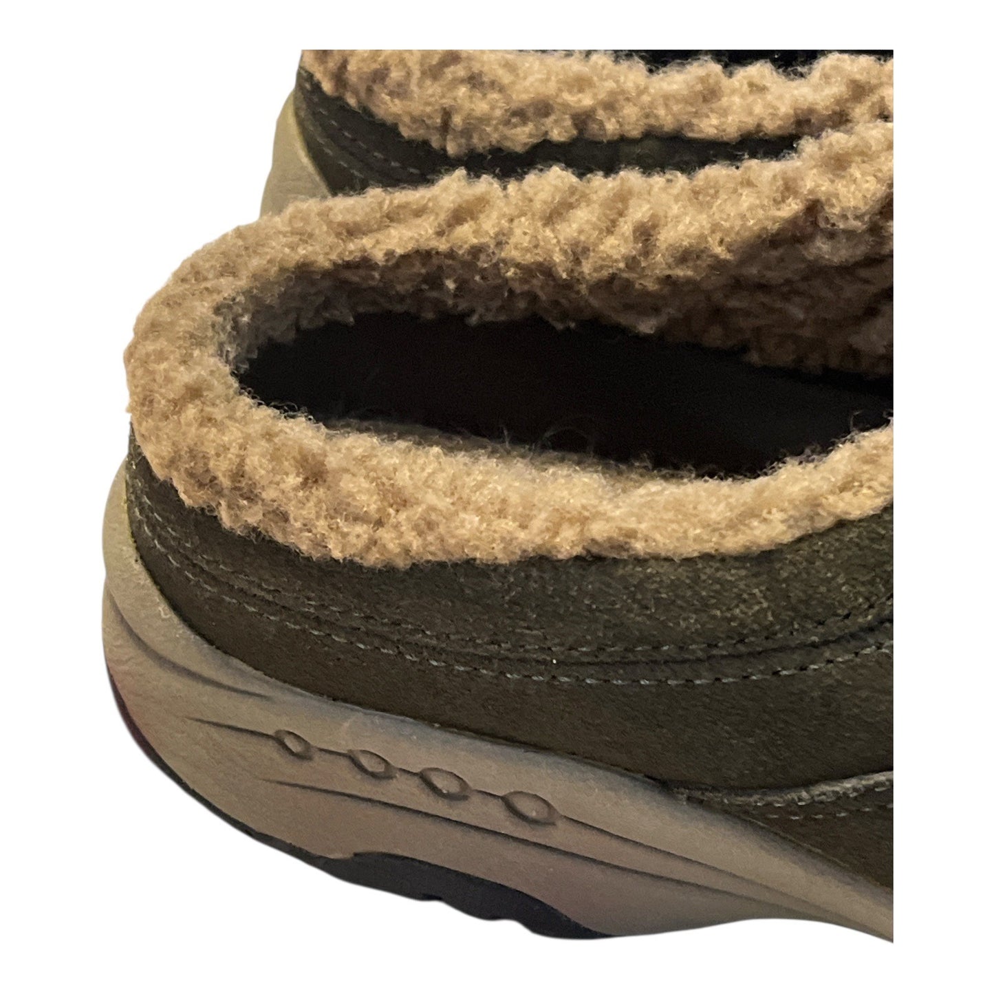 Easy Spirit Tierras Shearling-Lined Leather Clogs – Women’s Size 6.5 – Brown Slip-On Comfort Shoes – 2010s