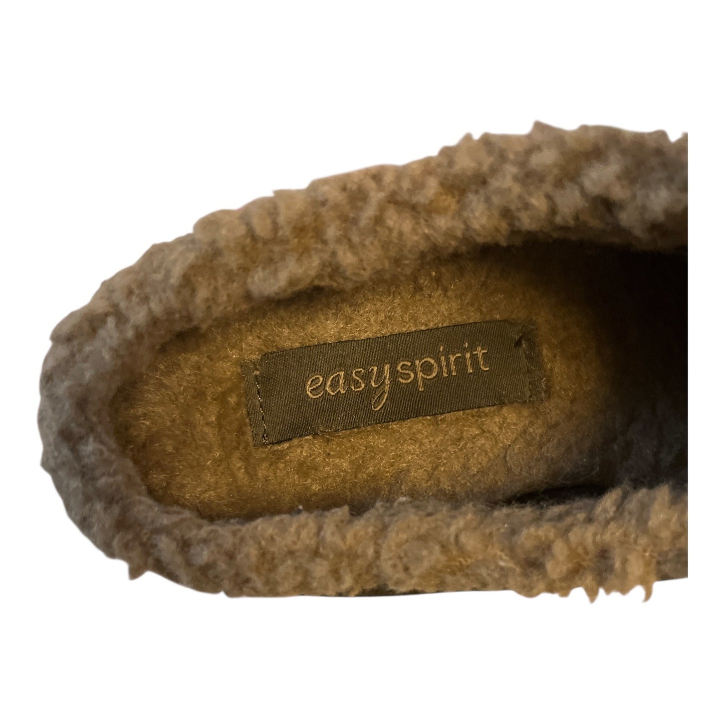 Easy Spirit Tierras Shearling-Lined Leather Clogs – Women’s Size 6.5 – Brown Slip-On Comfort Shoes – 2010s