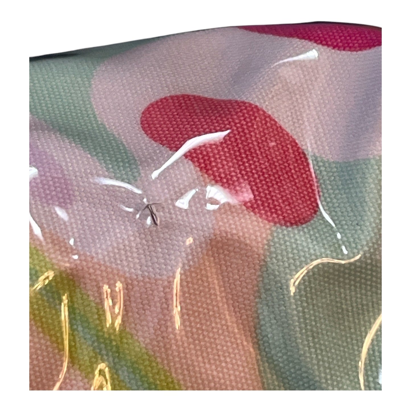 Vintage Liz Claiborne Clear Vinyl Cosmetic Makeup Bag Pink Swirl Wristlet Pouch Y2K