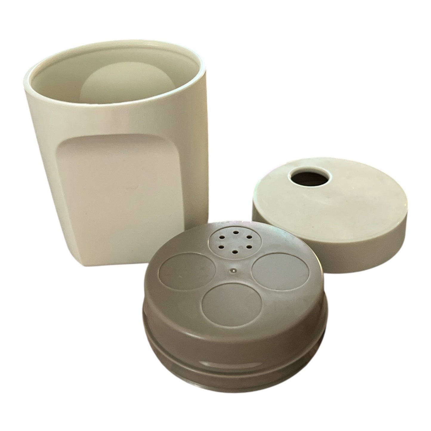 Vintage Tupperware Shaker Dispenser 1471-5 | Beige Modular Mate | 3-Piece Set | Made in USA